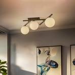 Plafondlamp Smart, zwart/opaal, 3-lamps