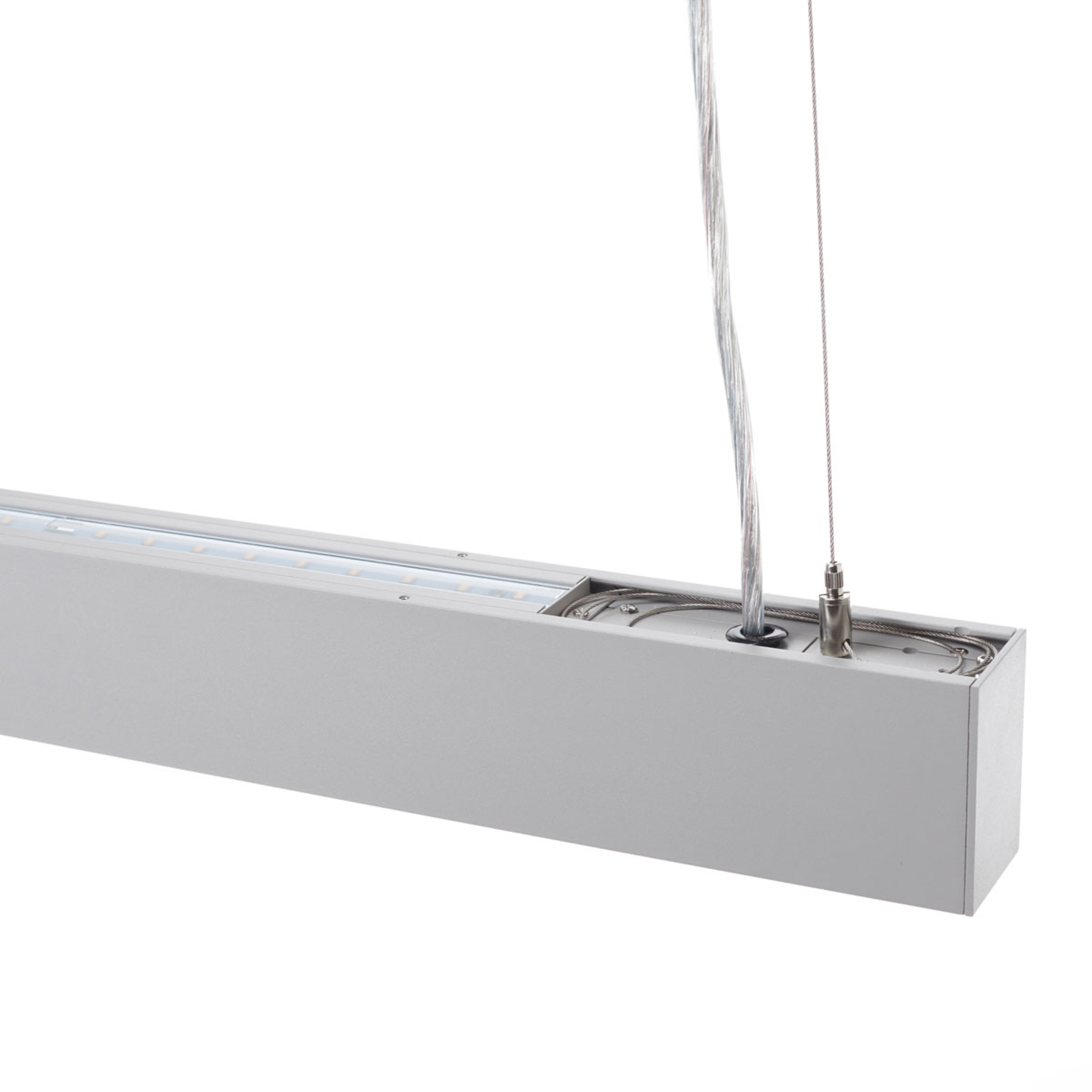 LED pendellampe til kontor Laris sølv, DALI dimbar LED pendellampe til kontor Laris sølv, DALI dimbar