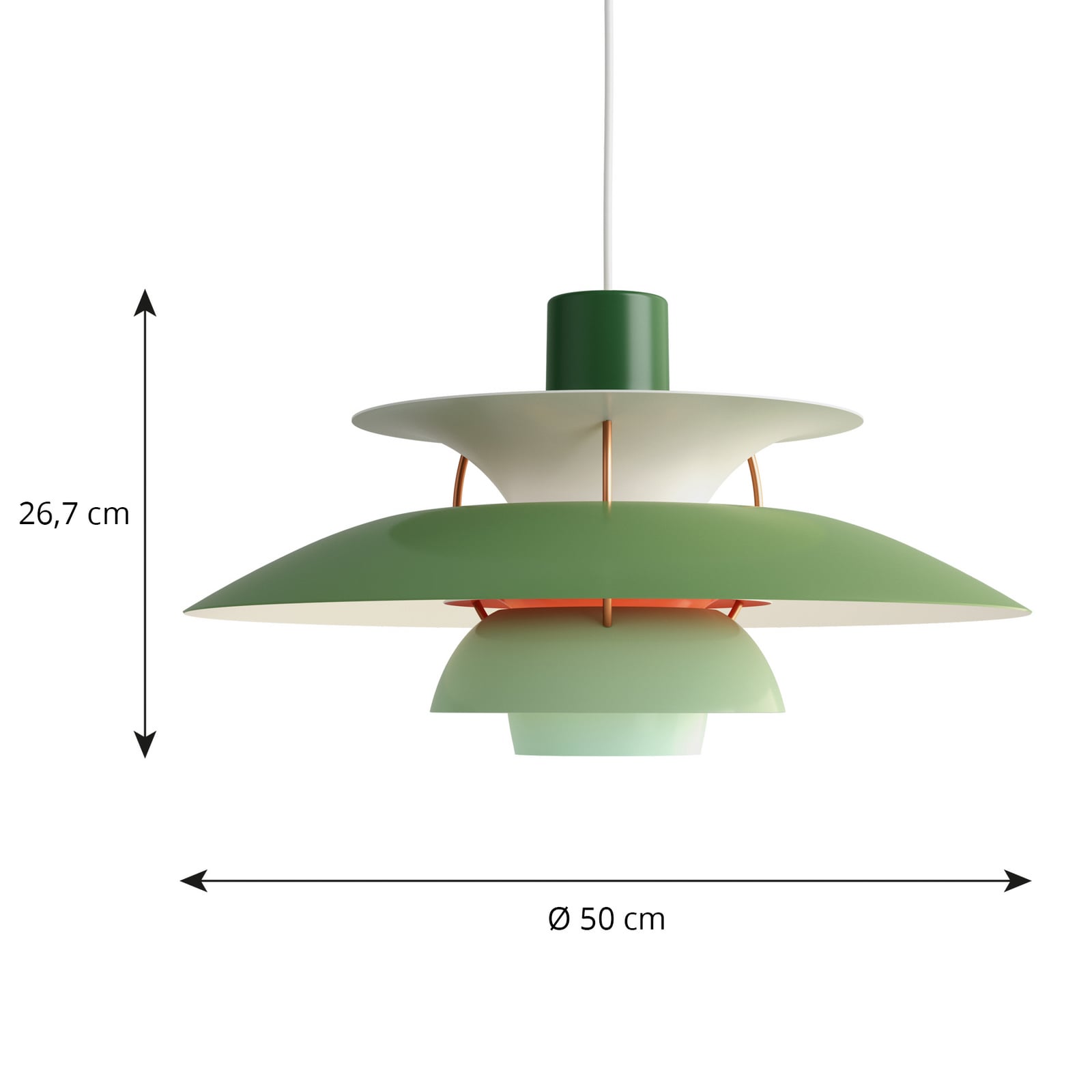 PH 5 Candeeiro Suspenso Hues Of Green - Louis Poulsen