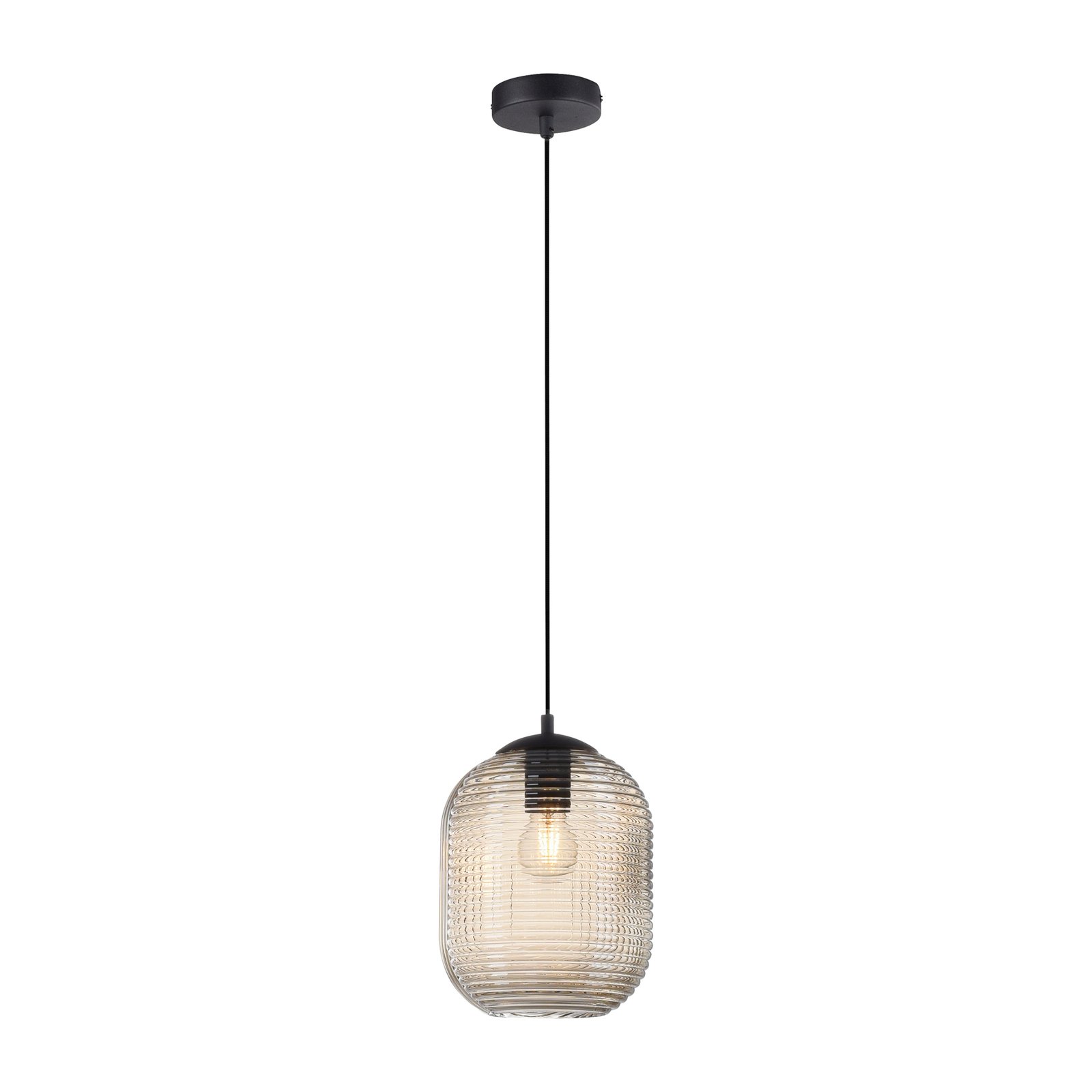 Paul Neuhaus Shitake pendant light, glass, Ø 19 cm, E27