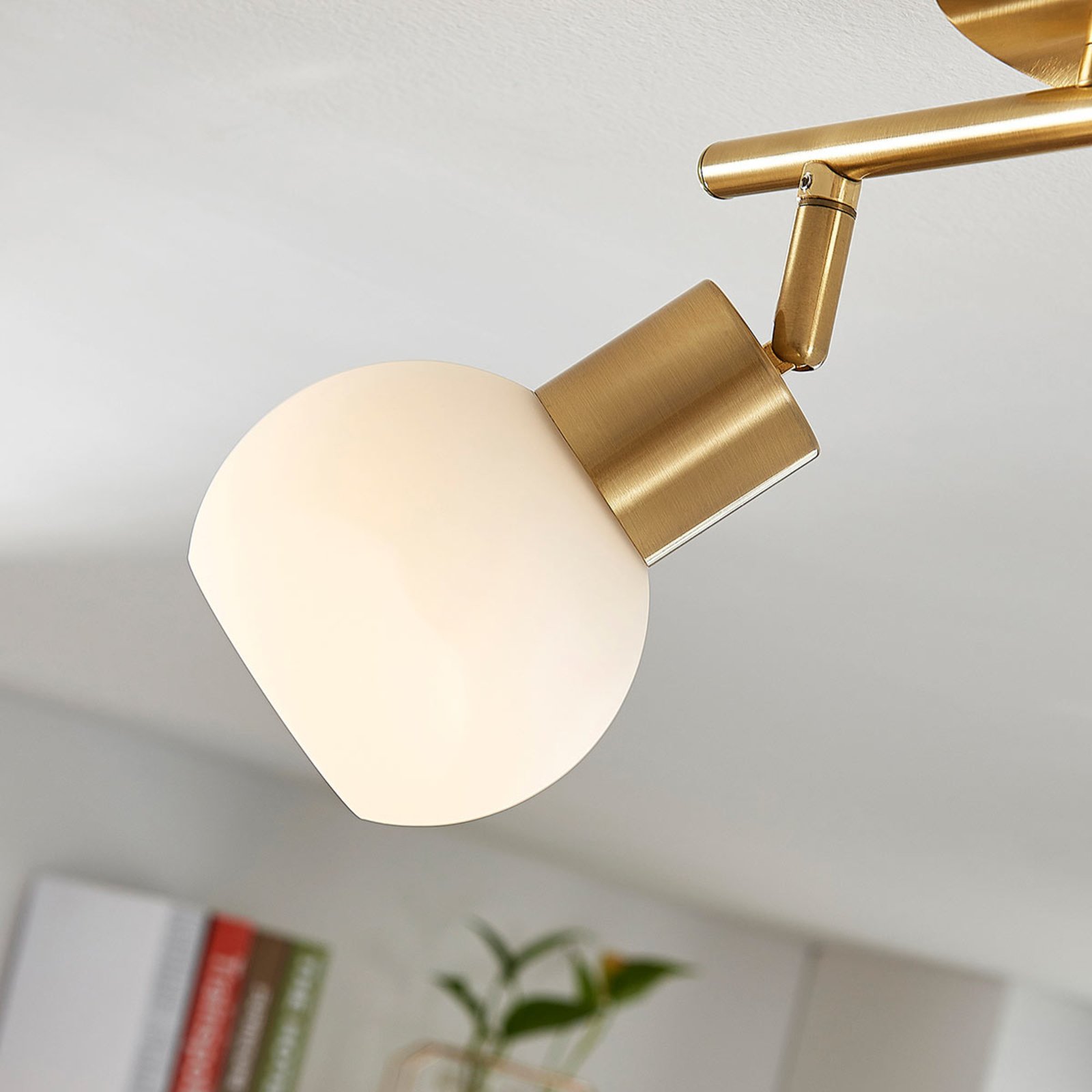 Elaina 2 Plafonnier Brass/Opal - Lindby