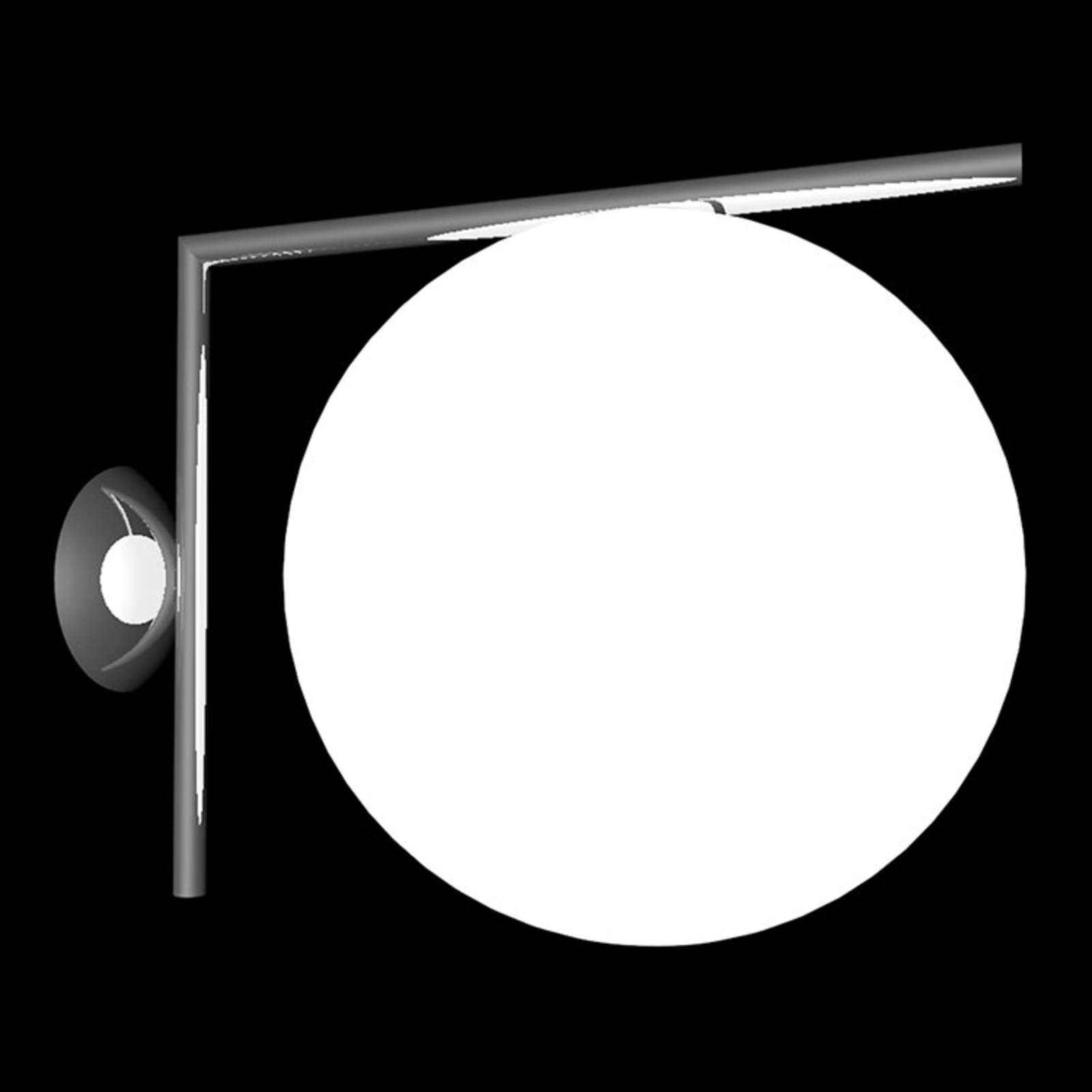 FLOS IC C/W2 wandlamp, zwart Ø 30 cm
