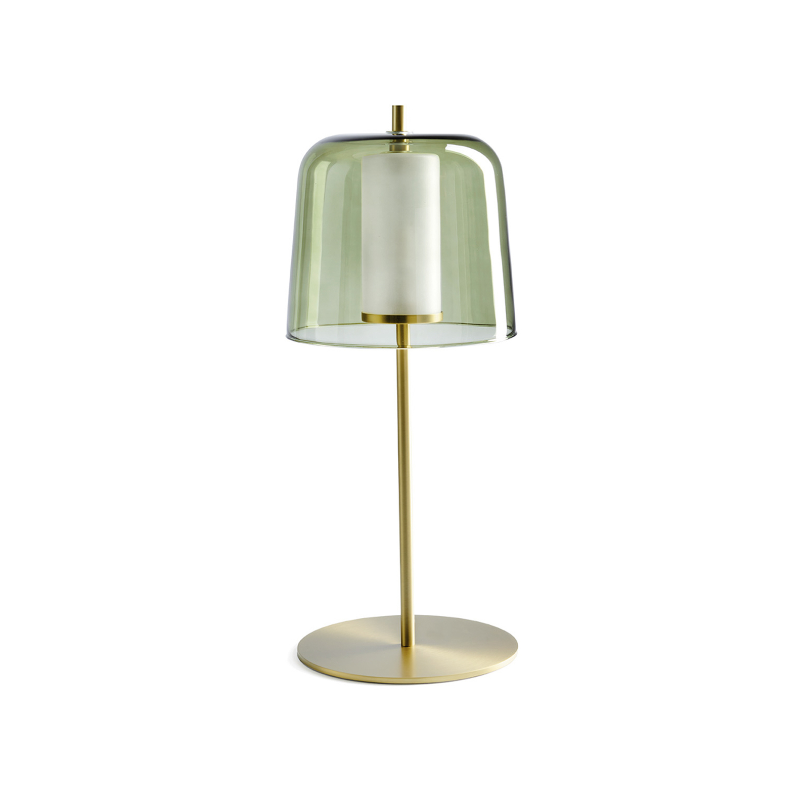 Lámpara de mesa Frida, armazón oro, verde