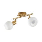 Lindby ceiling lamp Elaina, 30 cm, 2-bulb, brass, glass, E14