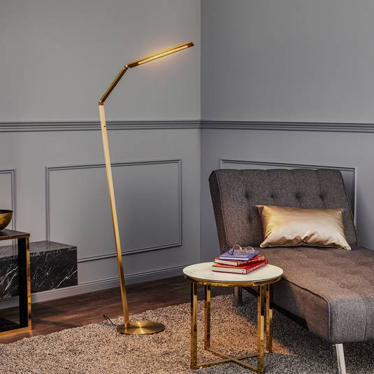 Rothfels Jolamira LED floor lamp, dimmer, brass Lights.ie