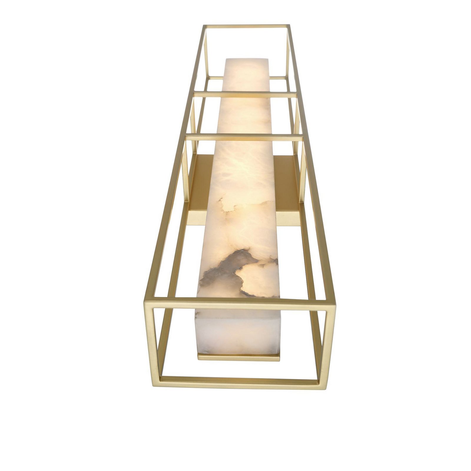 BLAKLEY LED outdoor wall lamp, gold/alabaster, height 61 cm, IP44