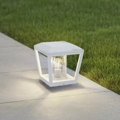 Lucande lampioncino Dunia, bianco, metallo, 24 cm, E27, IP54