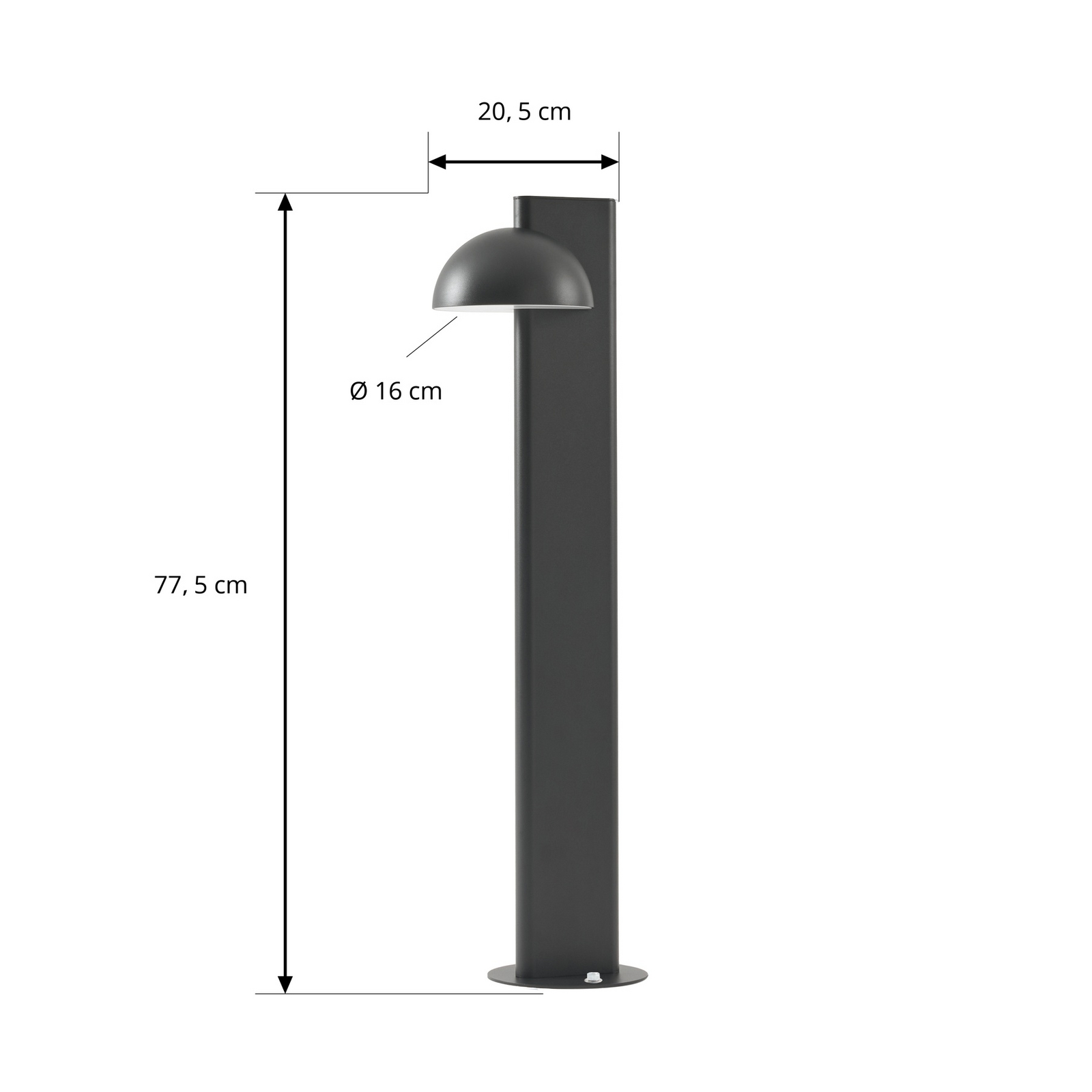 Candeeiro de caminho LED Lucande Velira, preta, 77 cm, 1 lâmpada, IP44