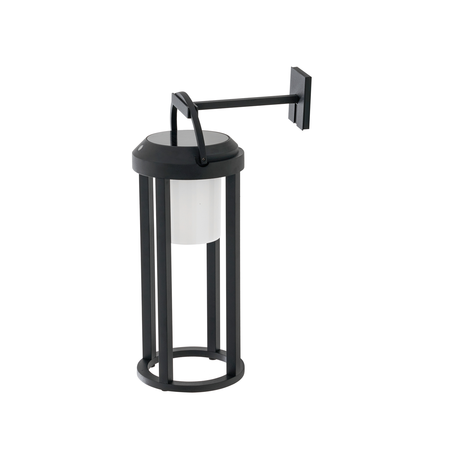 Lucande LED wandlamp Tilena, rond, zwart, aluminium