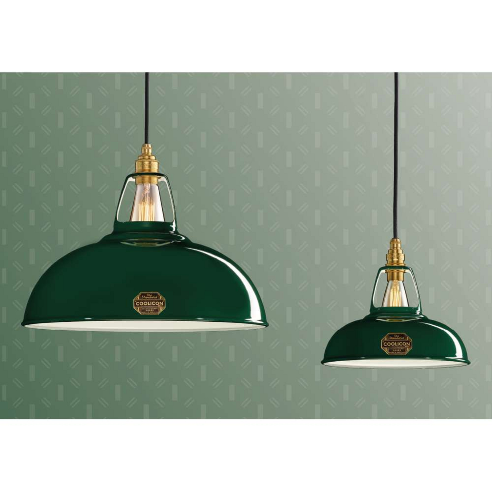 Large 1933 Design Lustră Pendul Original Green - Coolicon