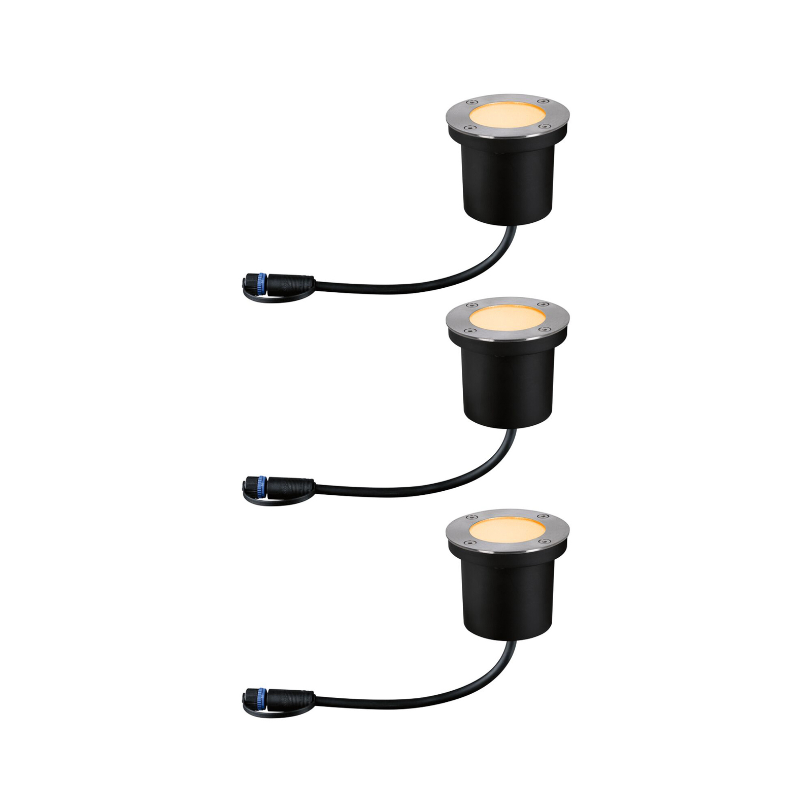 Plug & Shine 3 LED Nedgravnings Spot Floor Insect-friendly IP67 Anthracite - Pau