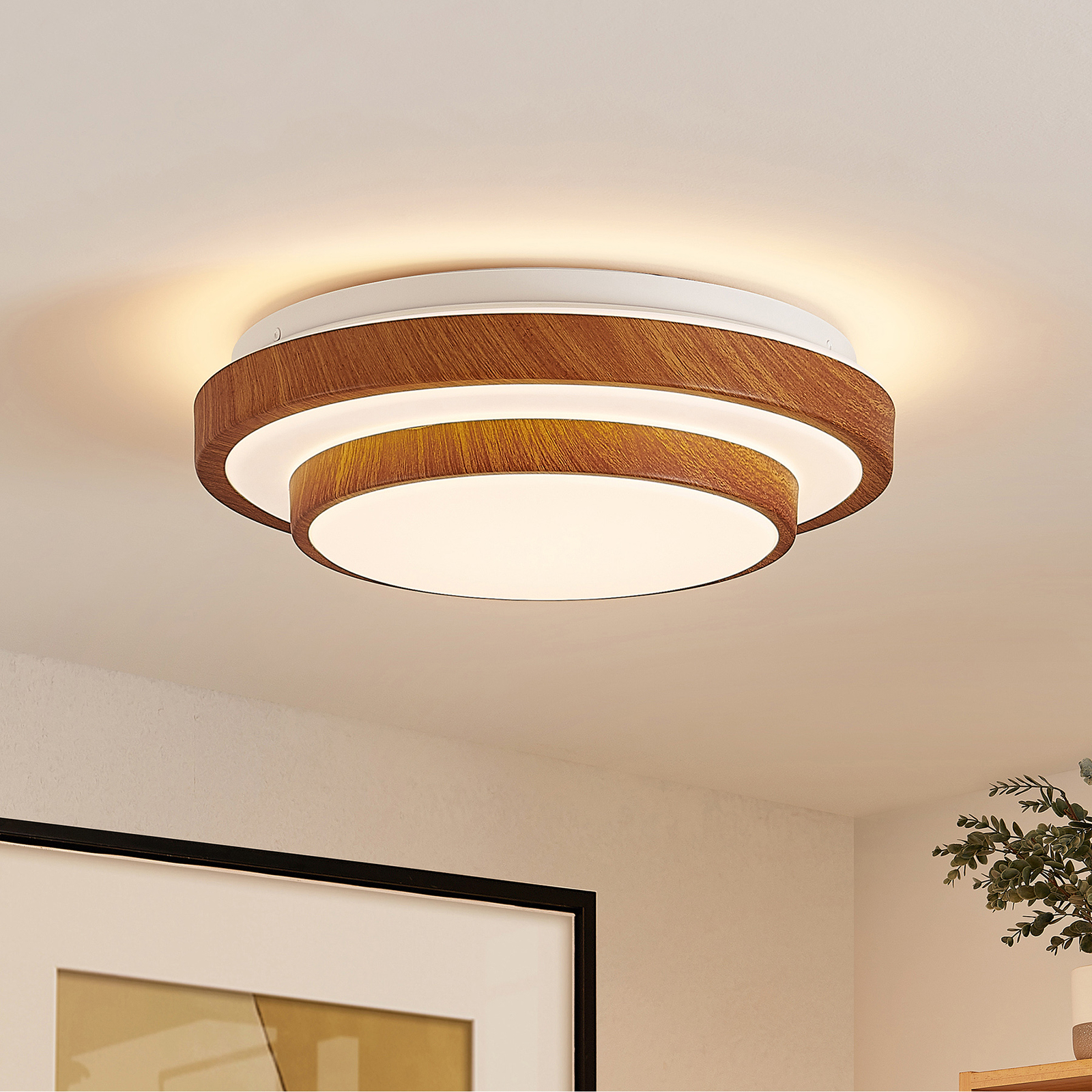 Lindby Vaako LED ceiling light, round, 29.5 cm