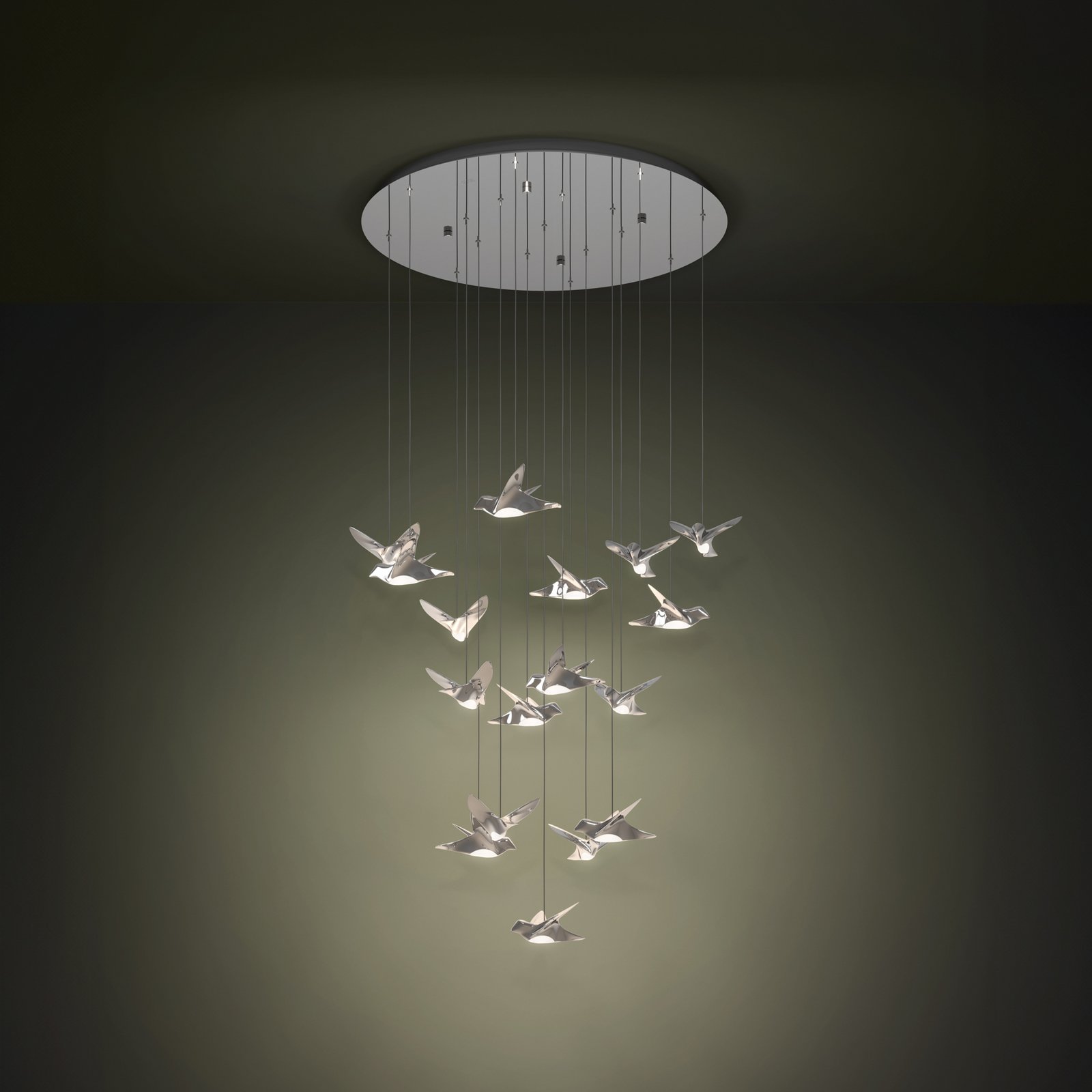 EGLO Stars Of Light LED pendant lamp Paratebueno chrome round 17-fl.
