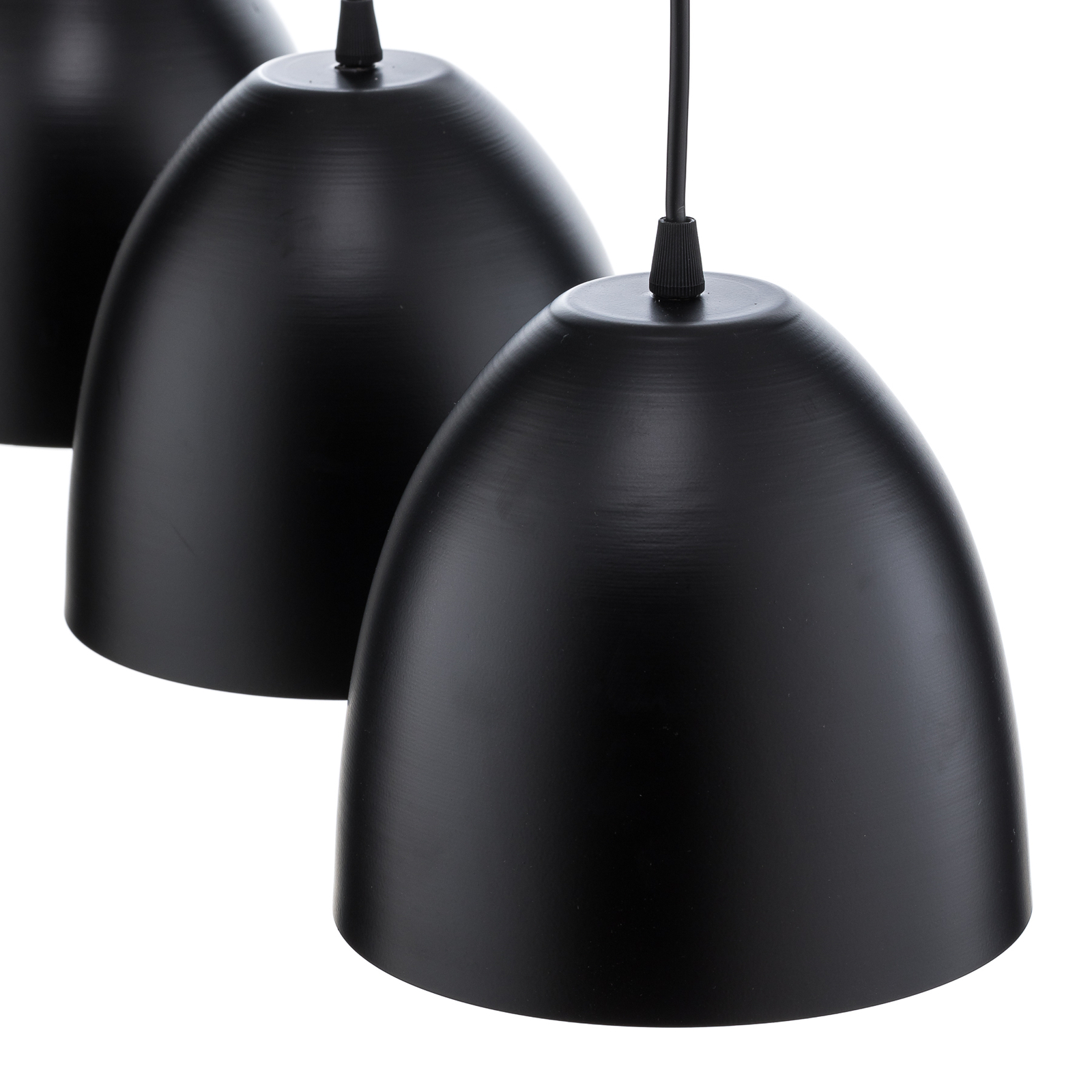 Lenox pendant light, three-bulb, black/gold