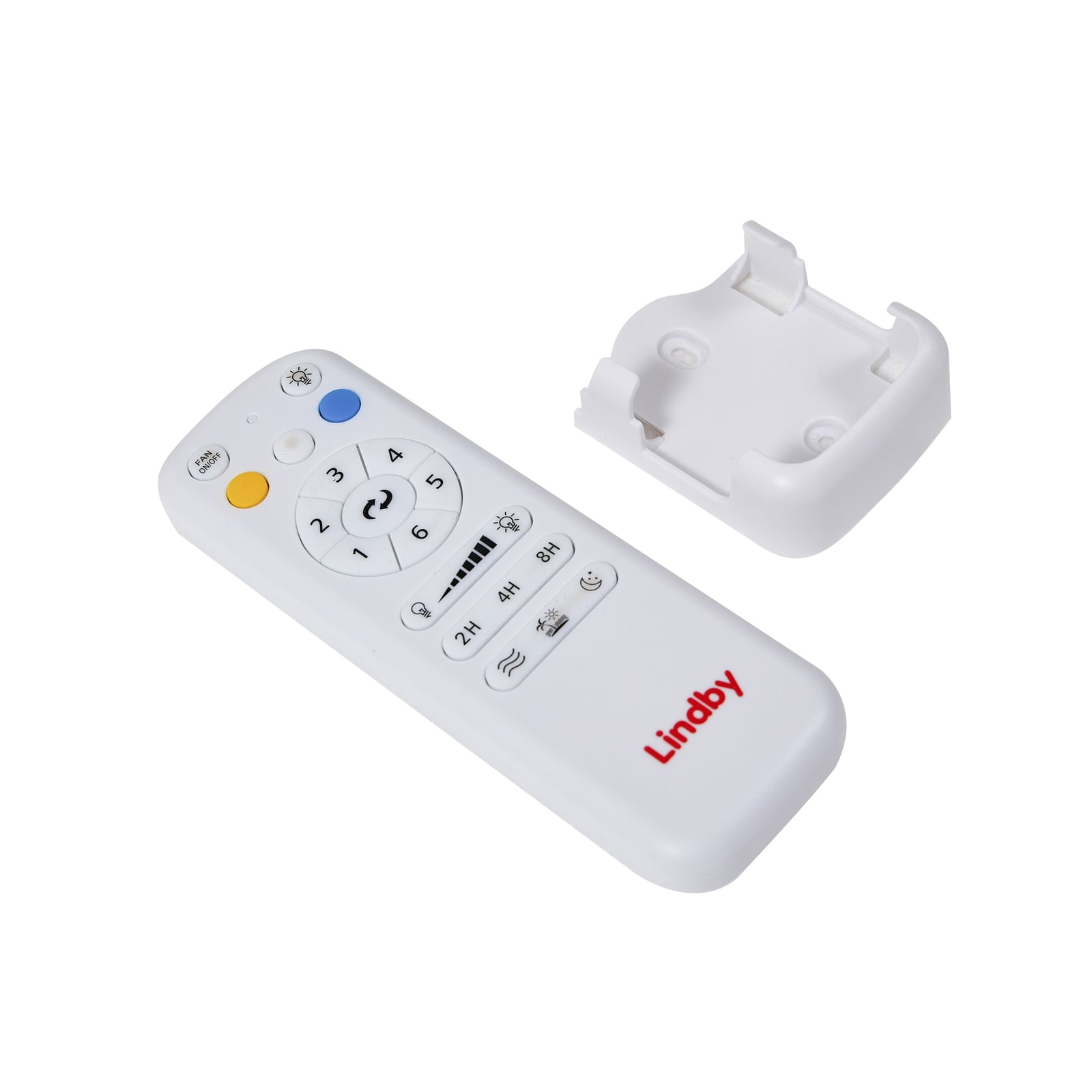 Ventilateur de plafond LED Enon, blanc/teinte bois, courant continu, silencieux