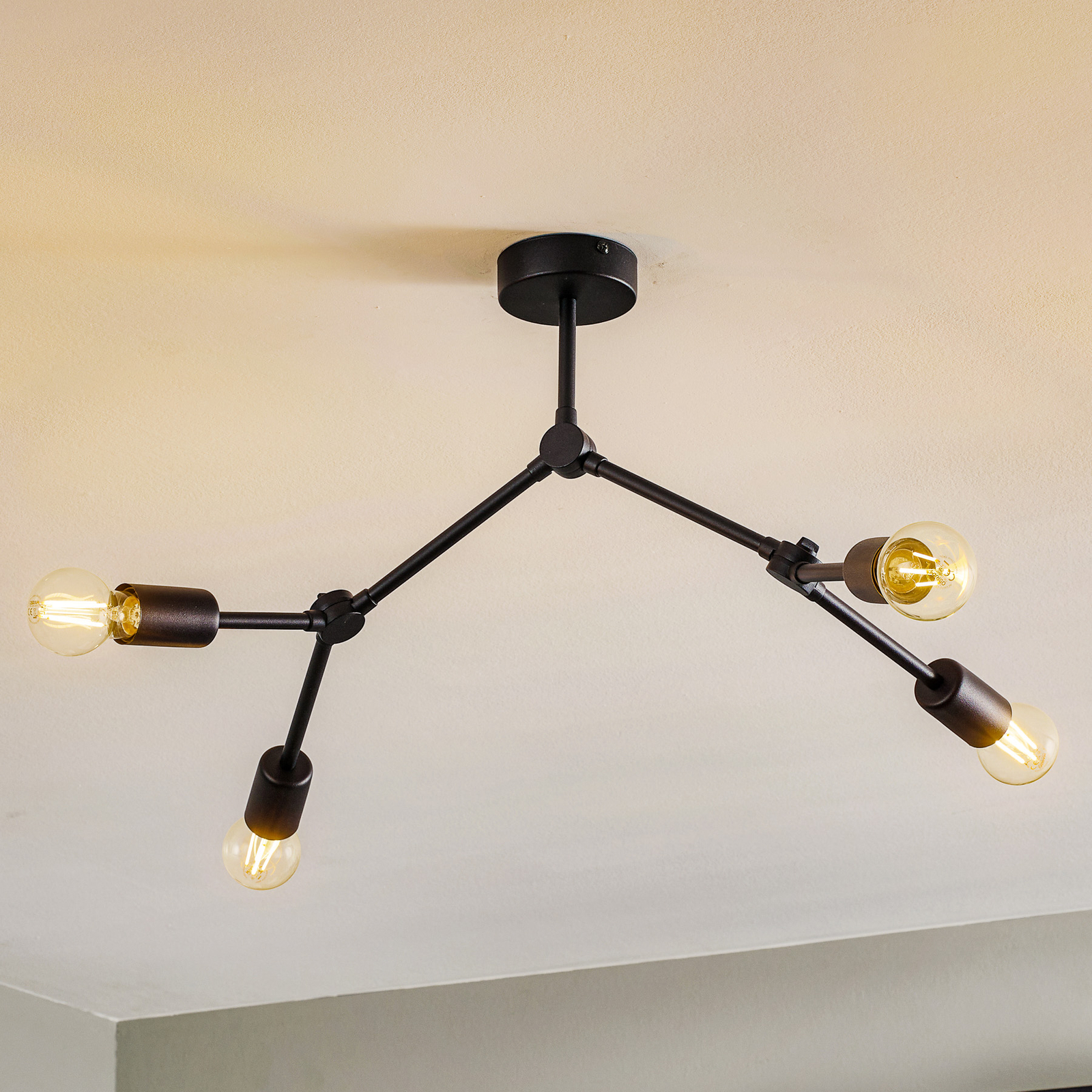 Twig IV ceiling light, adjustable, four-bulb