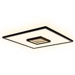 Toro LED ceiling light, black, 42x42 cm, plastic