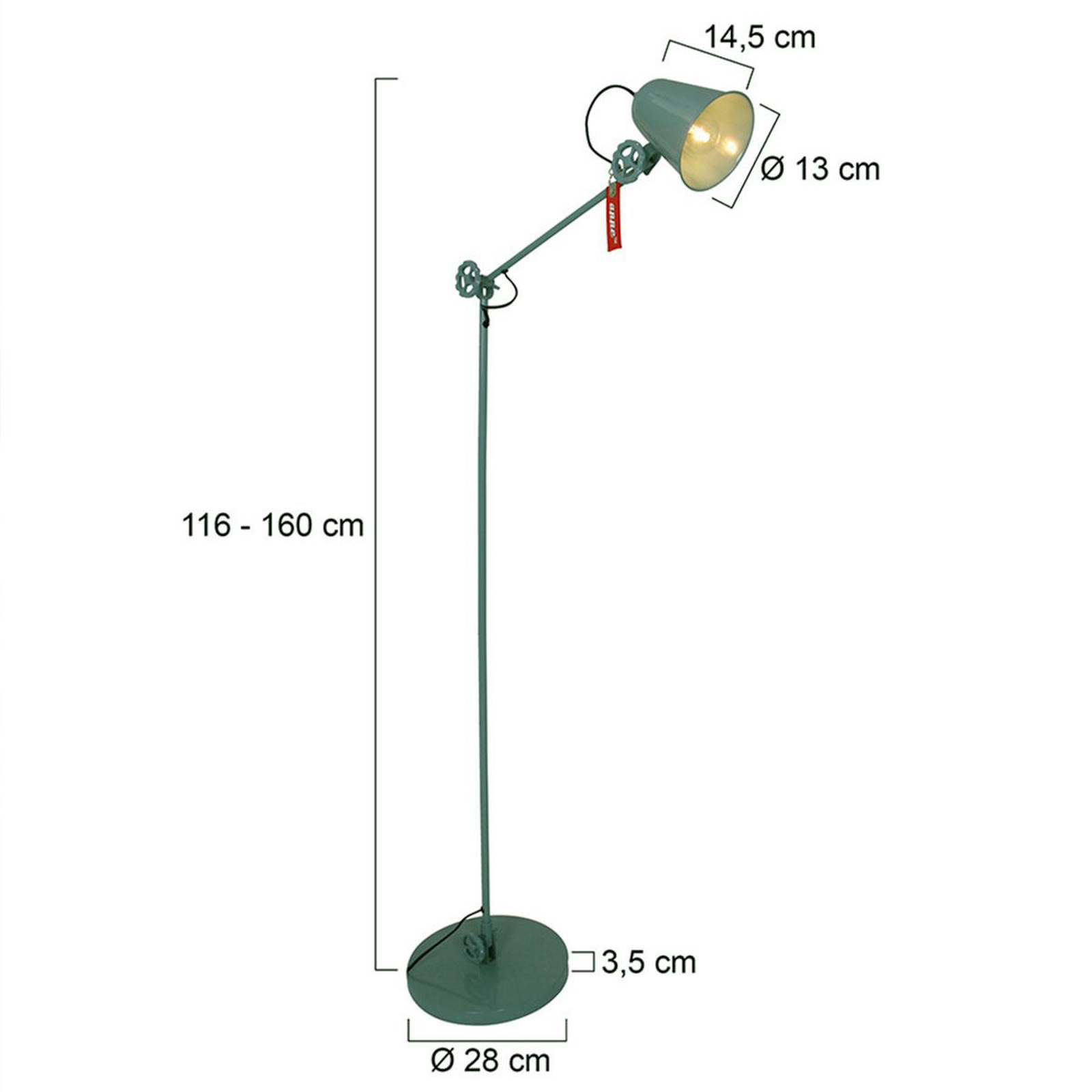 Lampe sur pied Anne Dolphin, vert, métal