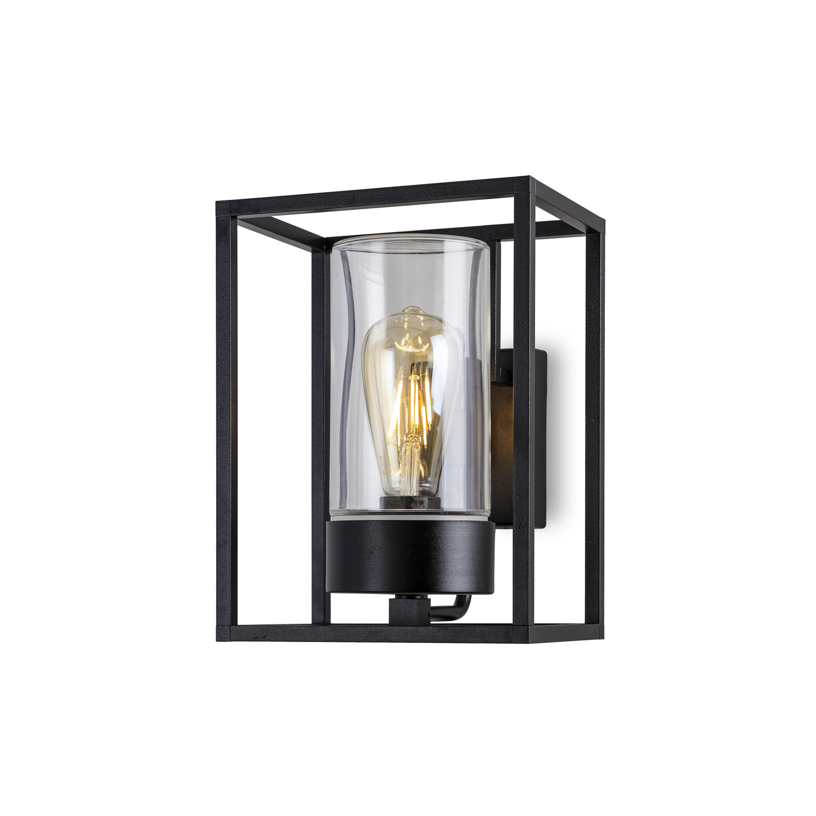 Cubic³ 3363 outdoor wall light, black/clear