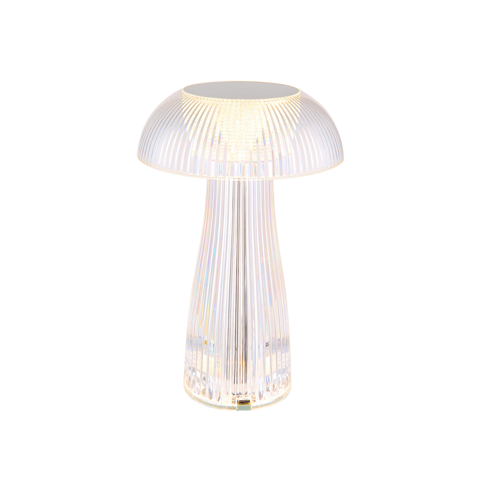 Genopladelig LED-bordlampe Gixi, sølvfarvet, højde 25 cm, CCT