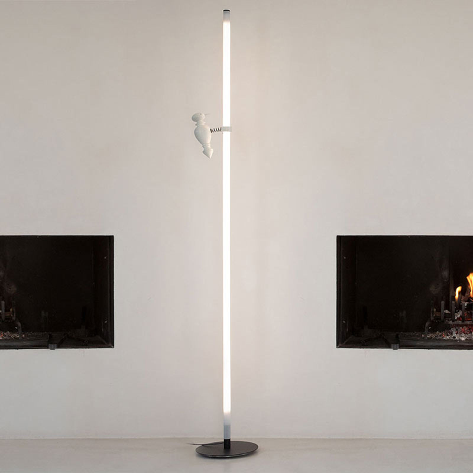 Karman Accipicchio LED floor lamp 3,000 K, for Living / Dining Room, aluminium, Pyrex glass, 60 W, energy efficiency: A+, H: 185 cm