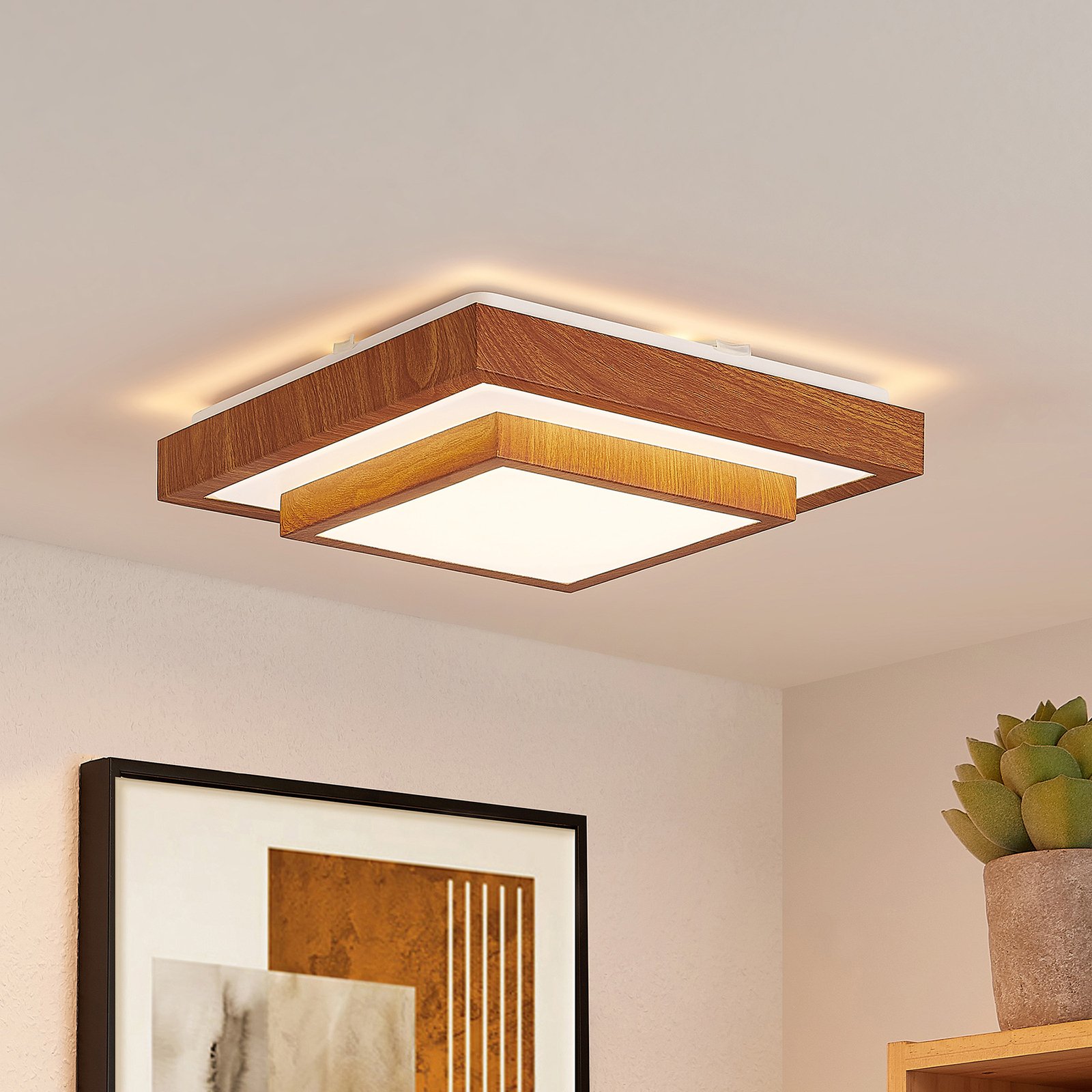 Lindby Tiril LED ceiling light, angular, 32 cm