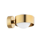 Mado wall light, brass-coloured steel, opal glass, 1-bulb
