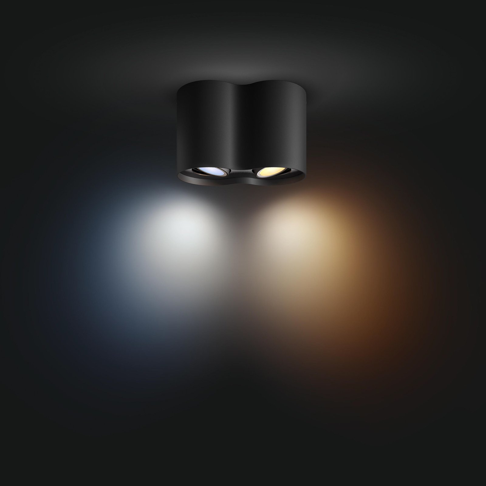 Philips Hue White Ambiance Pillar spot LED à 2 lampes, noir