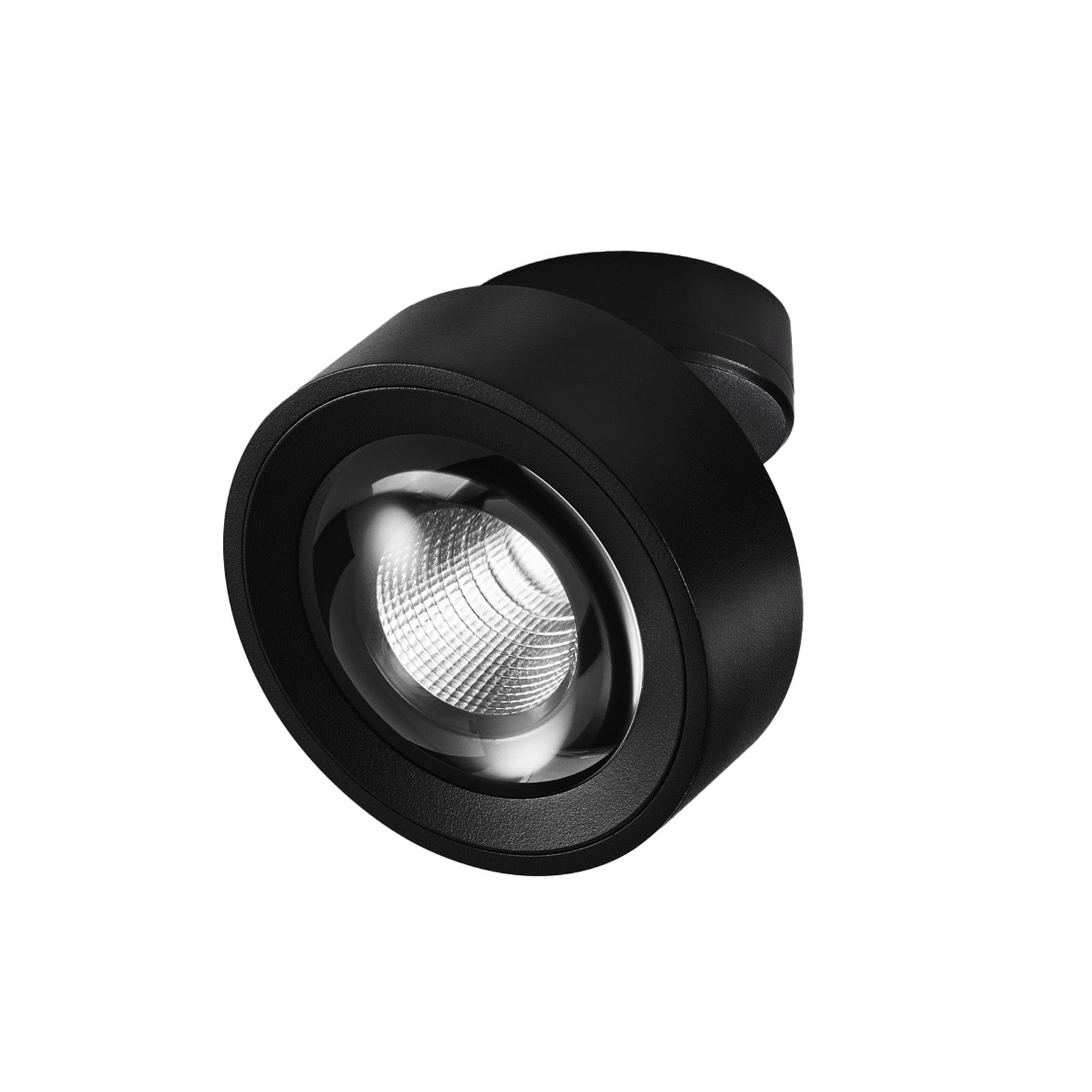 EGG LED spot Clippo Optic, black/black, Ø 12 cm, DTW