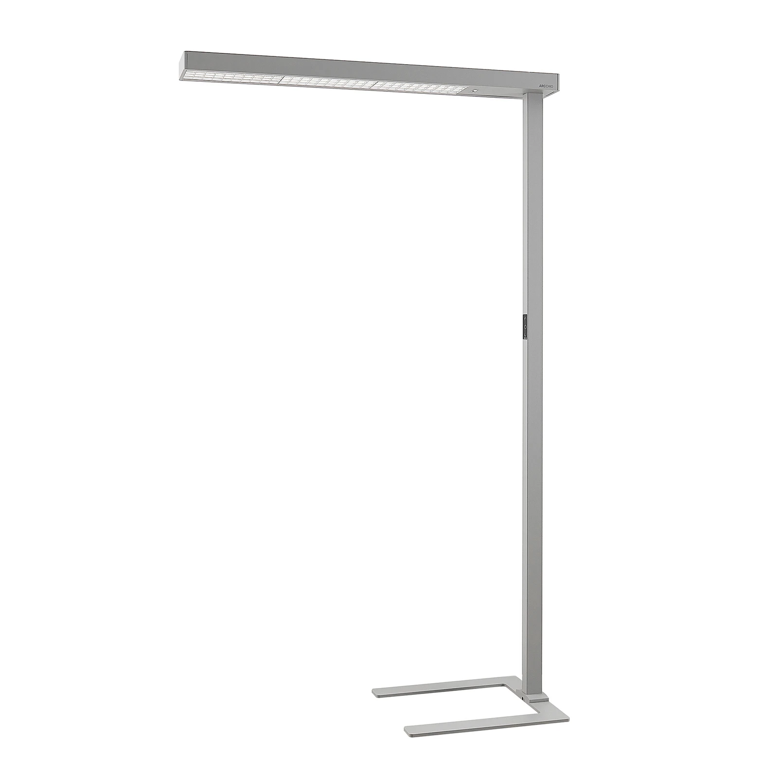 Arcchio LED-golvlampa till kontor Susi, silver, sensor, touchdimmer