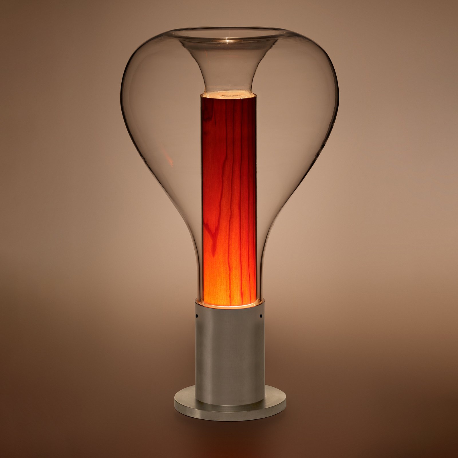 LZF Eris LED table lamp glass shade, aluminium