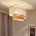 Lampa sufitowa Euluna Boho Cotton, beżowy, naturalna rafia, 80 cm