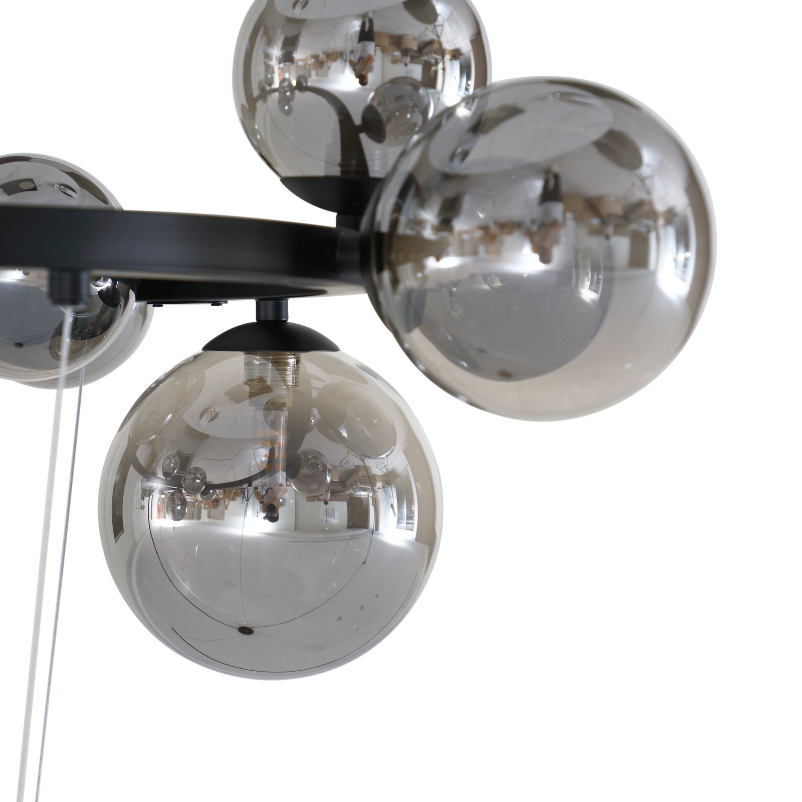 Naelen Round Suspension Black/Smoke - Lucande
