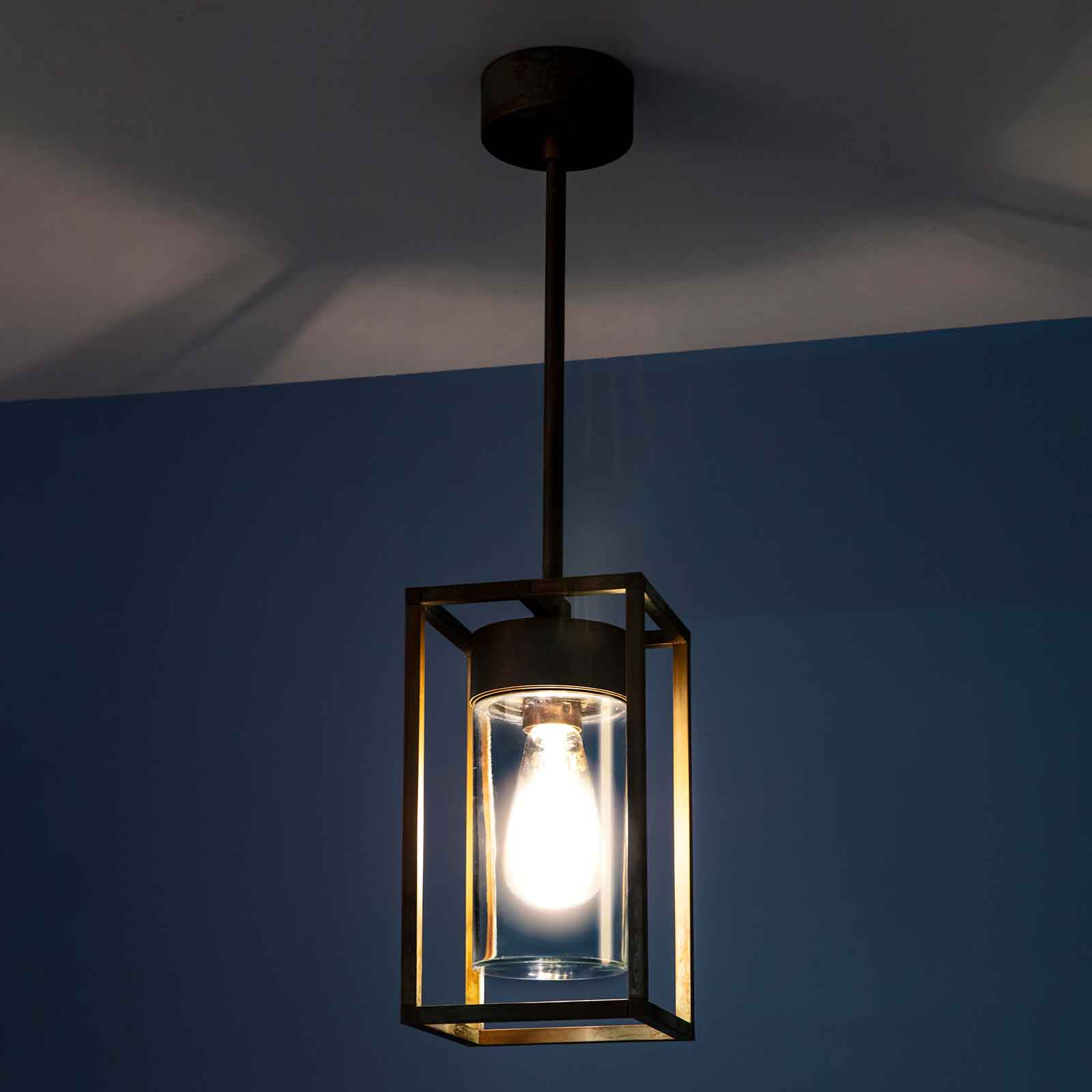 Lampa wisząca Cubic³ 3368 mosiądz przezroczysta