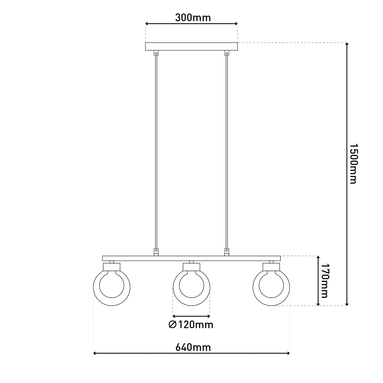 Candeeiro suspenso Donika, 3 lâmpadas, vidro, castanho, âmbar, G9 Candeeiro suspenso Donika, 3 lâmpadas, vidro, castanho, âmbar, G9