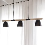 Theo hanging light, 3-bulb, ash wood