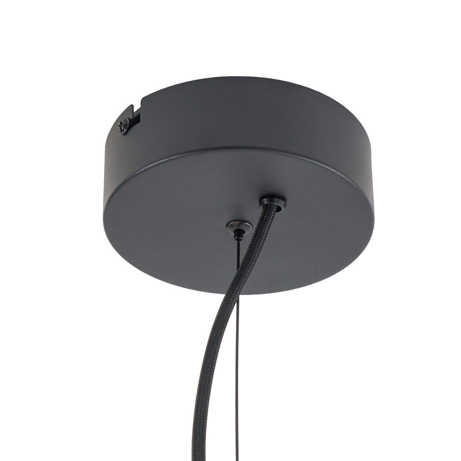 Závěsné světlo Lucande Ariadne, Ø 57 cm, matná černá, 20 žárovek