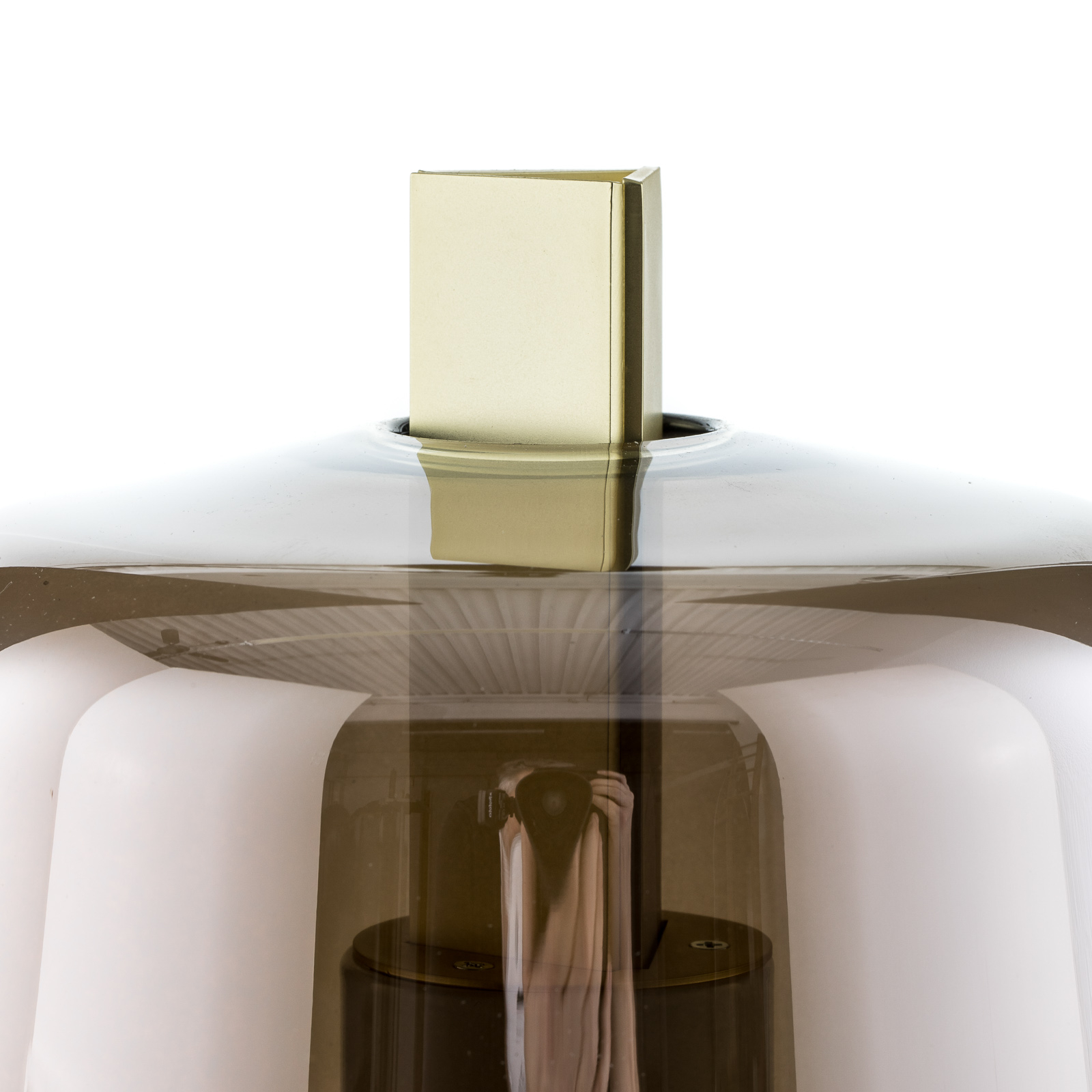 Prandina Luisa T1 lampa stołowa mosiądz/różowa