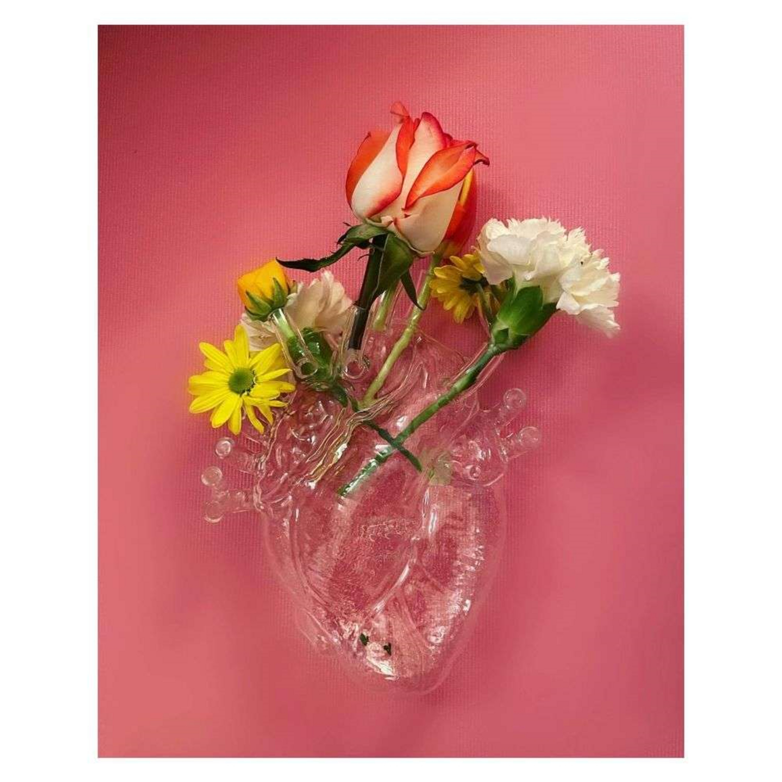 Love In Bloom Glass Heart Vase - Seletti