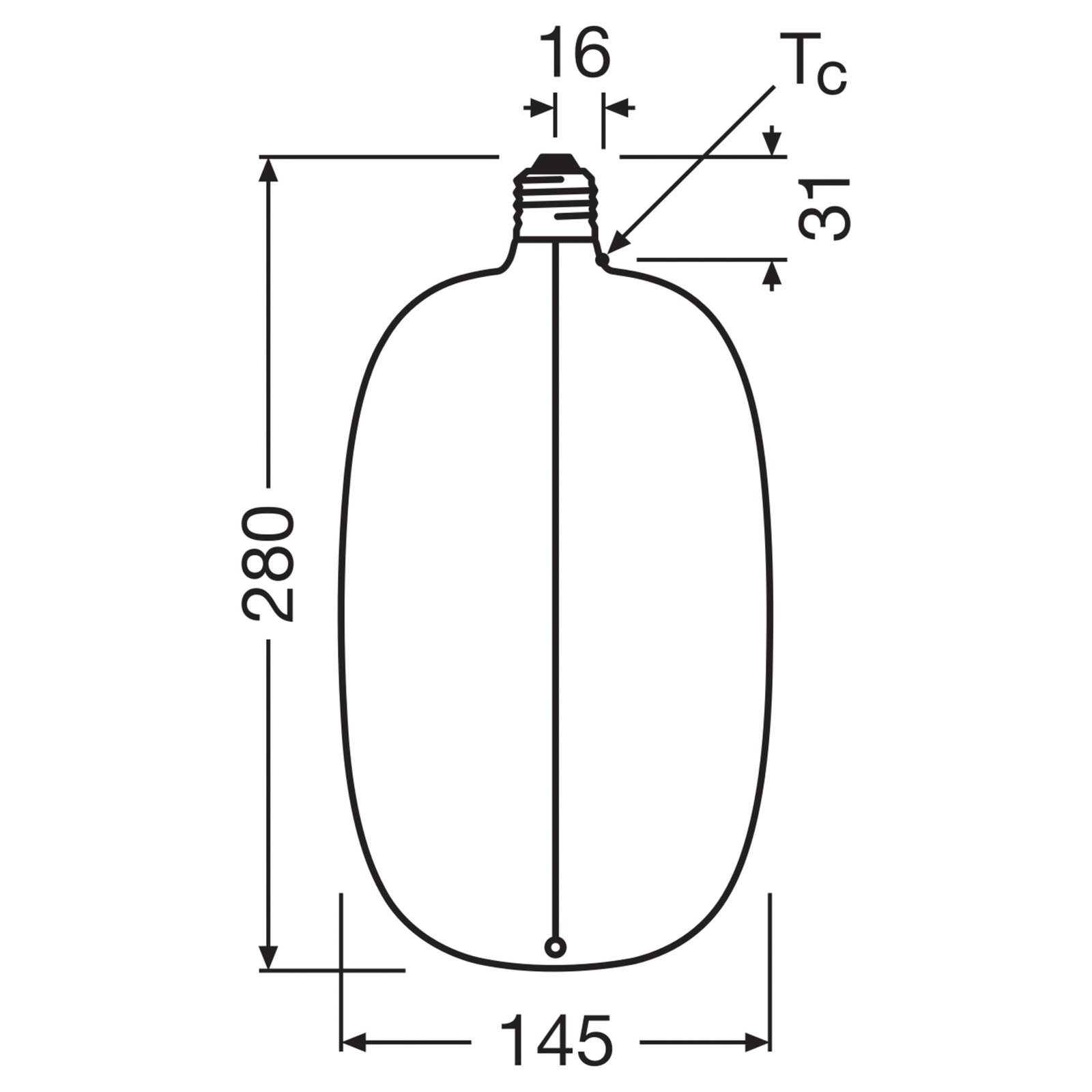 OSRAM LED Big Elipse Oval E27 4,8W 818 Filamento marrón atenuable