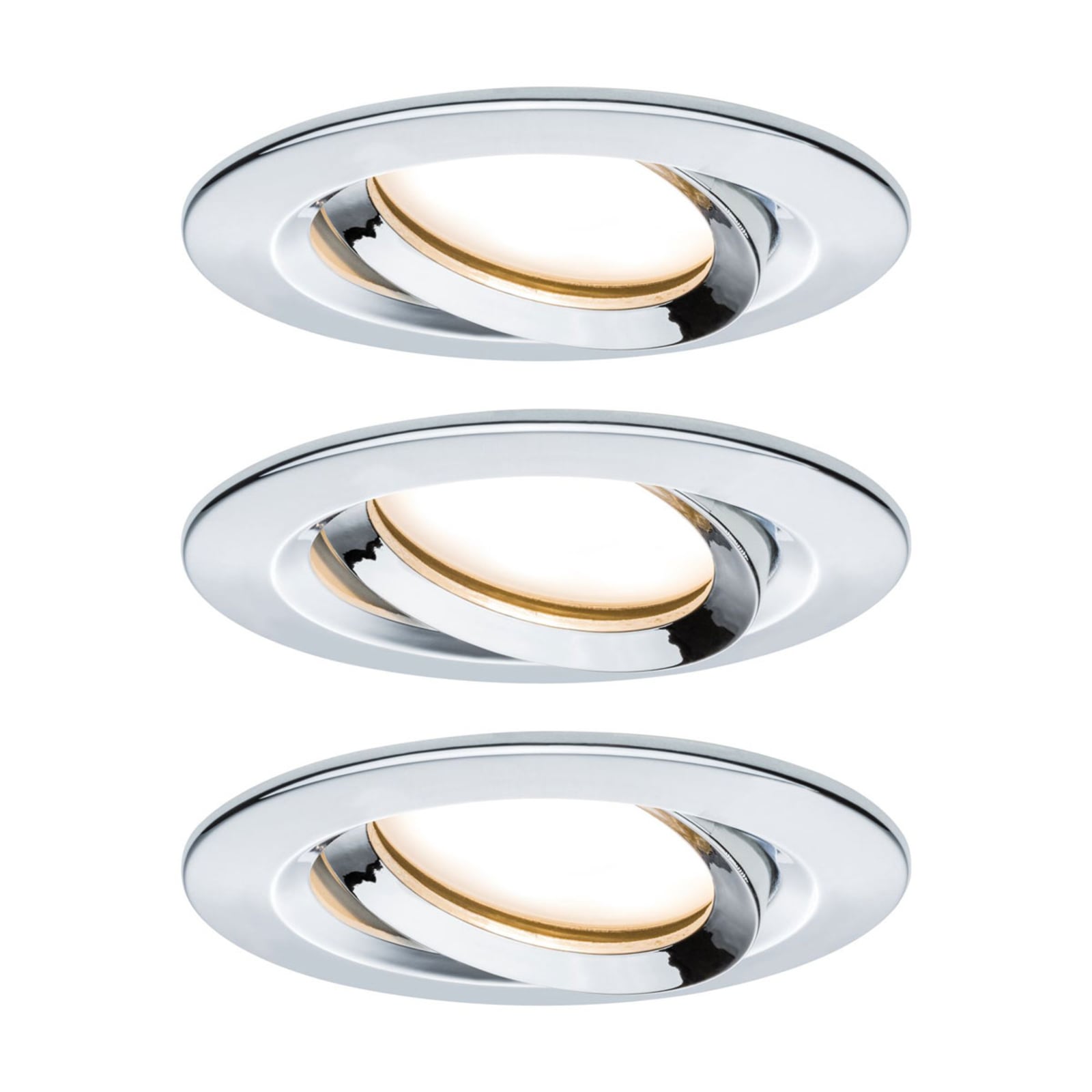 Nova Plus 3 spoturi LED rotunde, crom - Paulmann