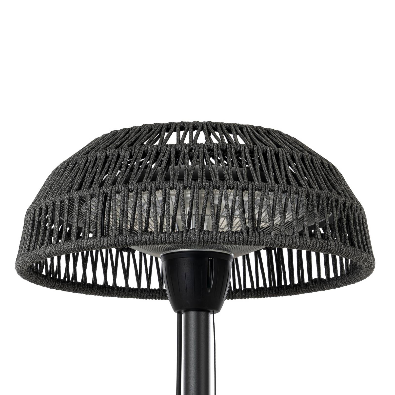 Promiennik stołowy Lucande Calenza, czarny, 70 cm, 1 500 W