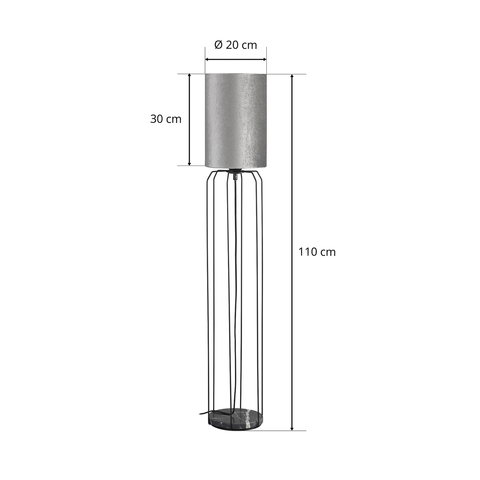 Schöner Wohnen Grace floor lamp silver