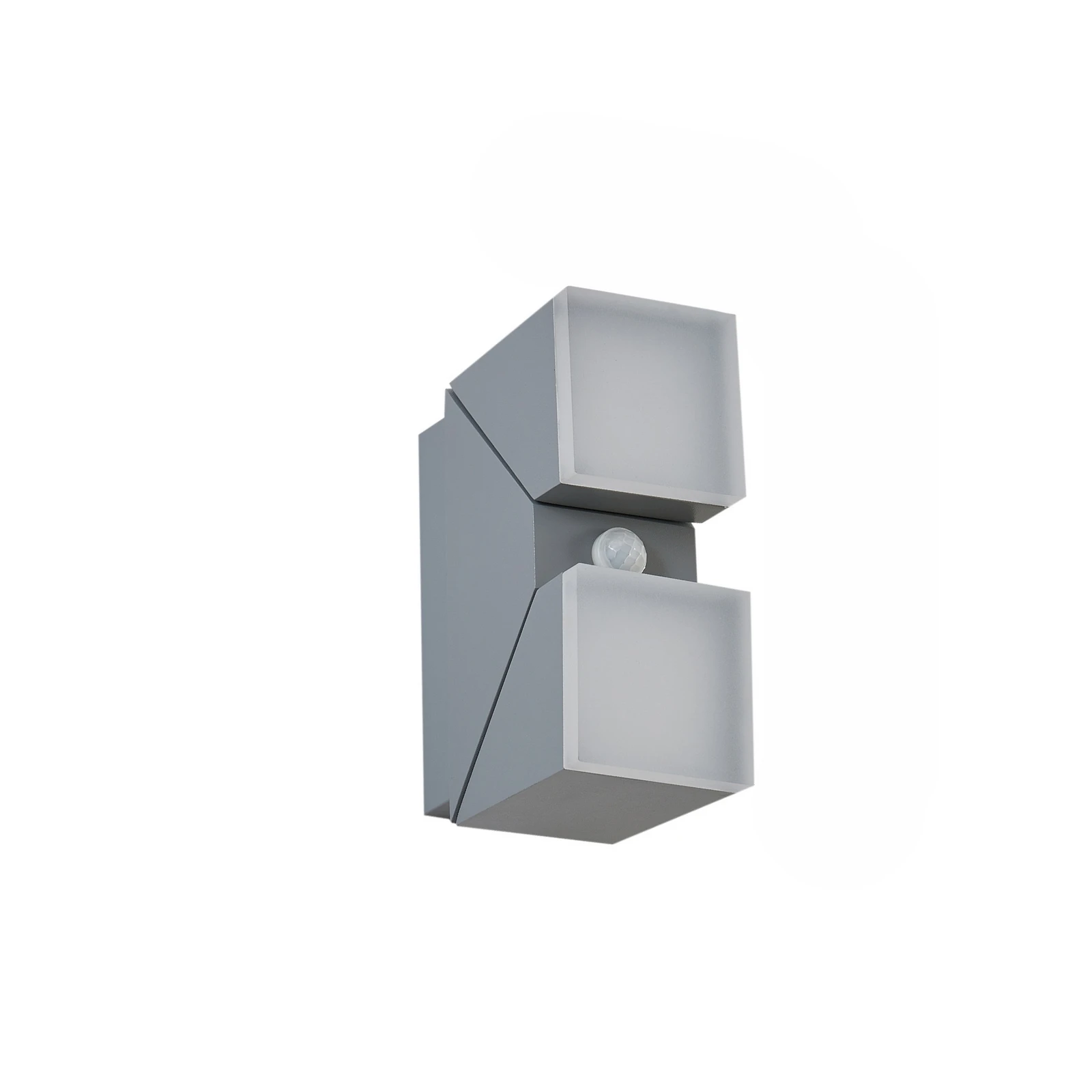Φωτιστικό τοίχου LED Lindby Sally, 22 cm, γκρι, IP54, με αισθητήρα