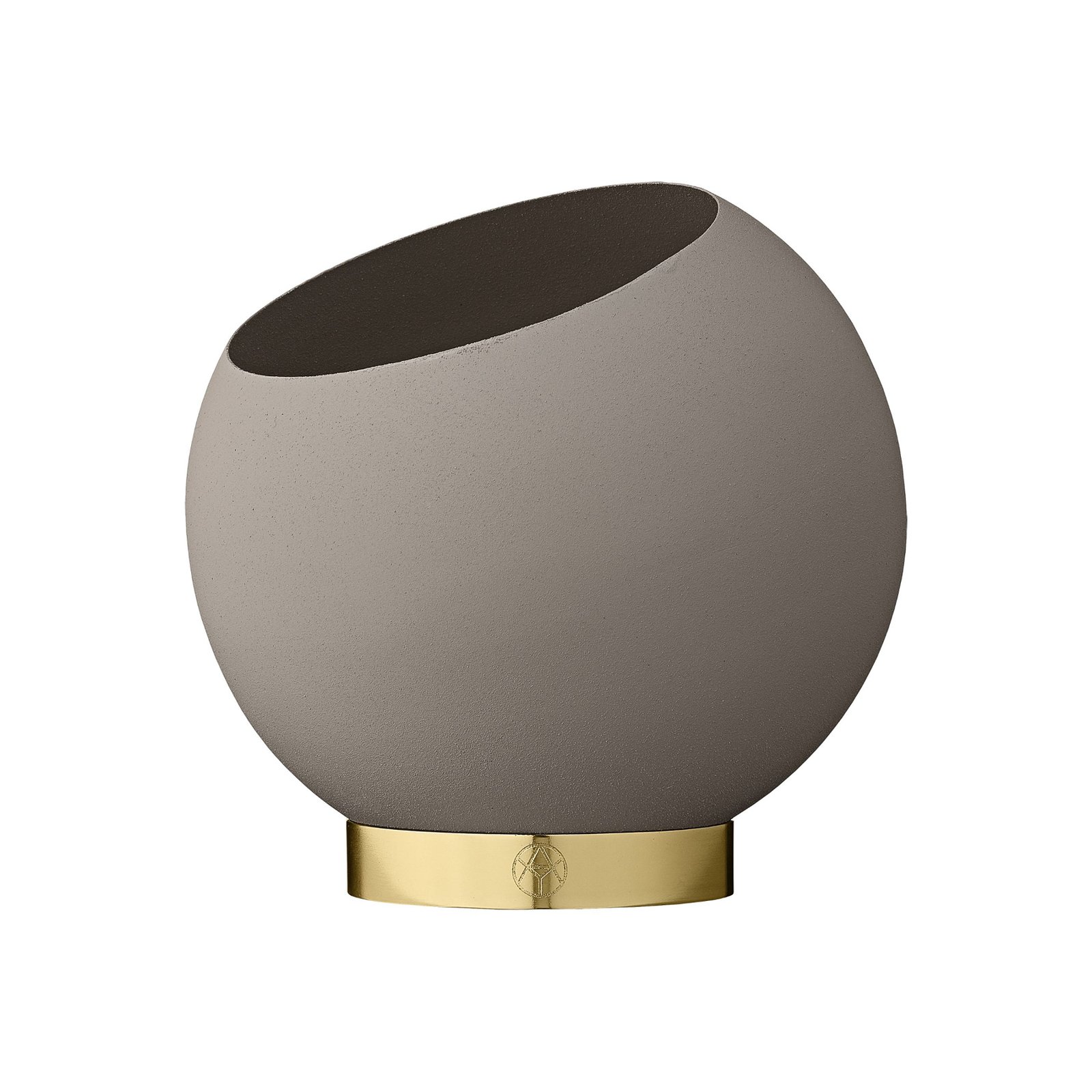 AYTM Globe flower pot, Ø 17 cm, grey-brown, aluminium, steel