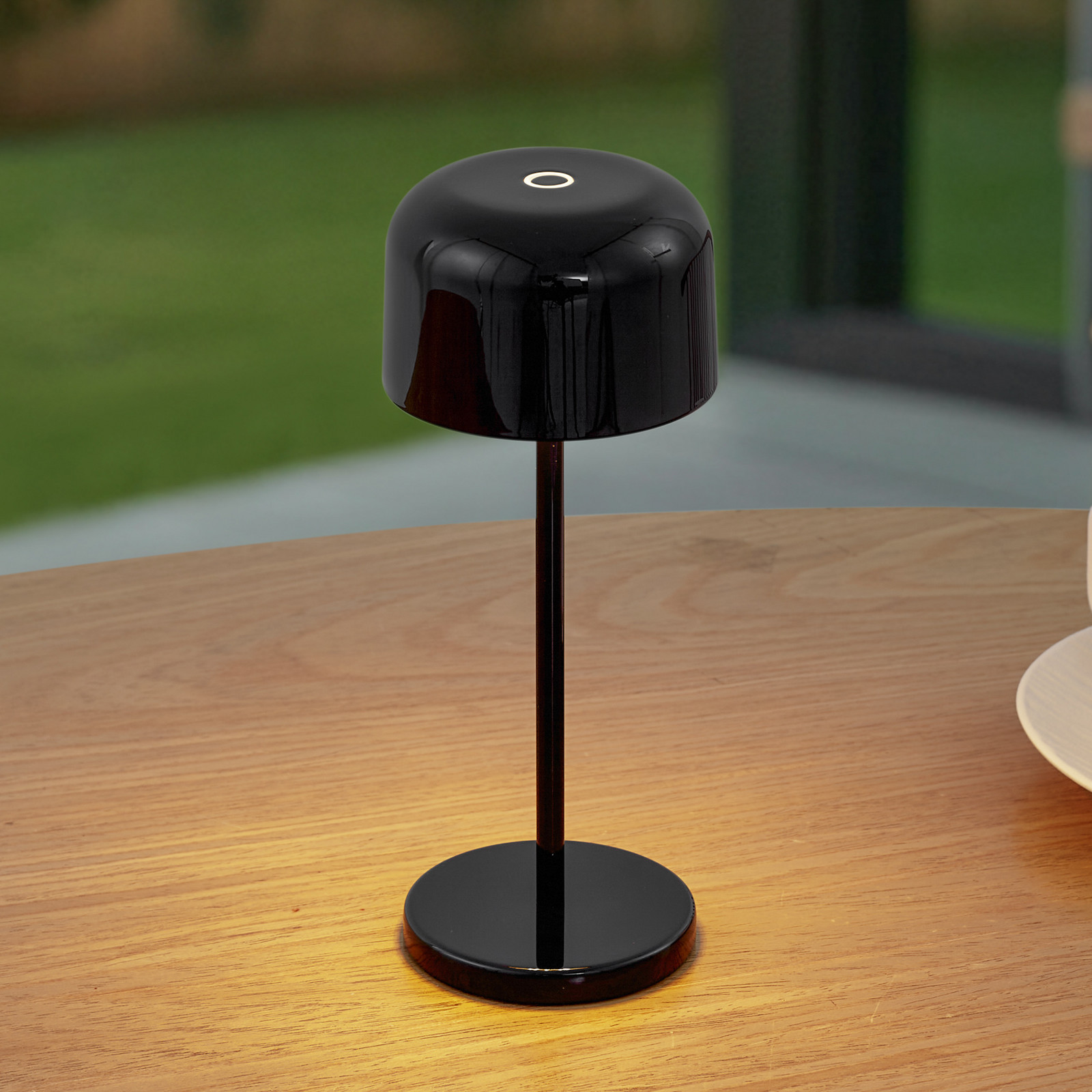 Lucande LED lampă de masă reîncărcabilă Quill negru CCT dimabil - modern - ceramică neagră - Aluminiu