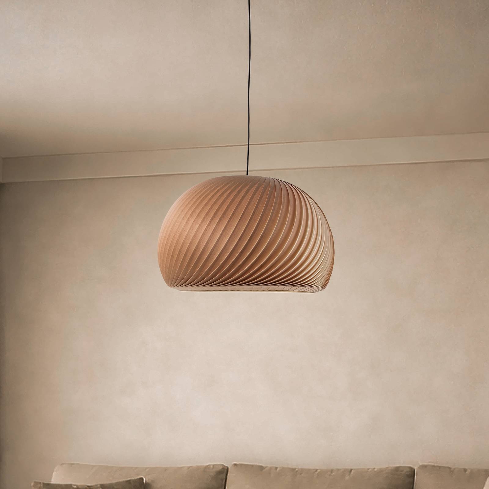 Hängeleuchte Janne, Buchenholz, Ø 53 cm, E27 günstig online kaufen