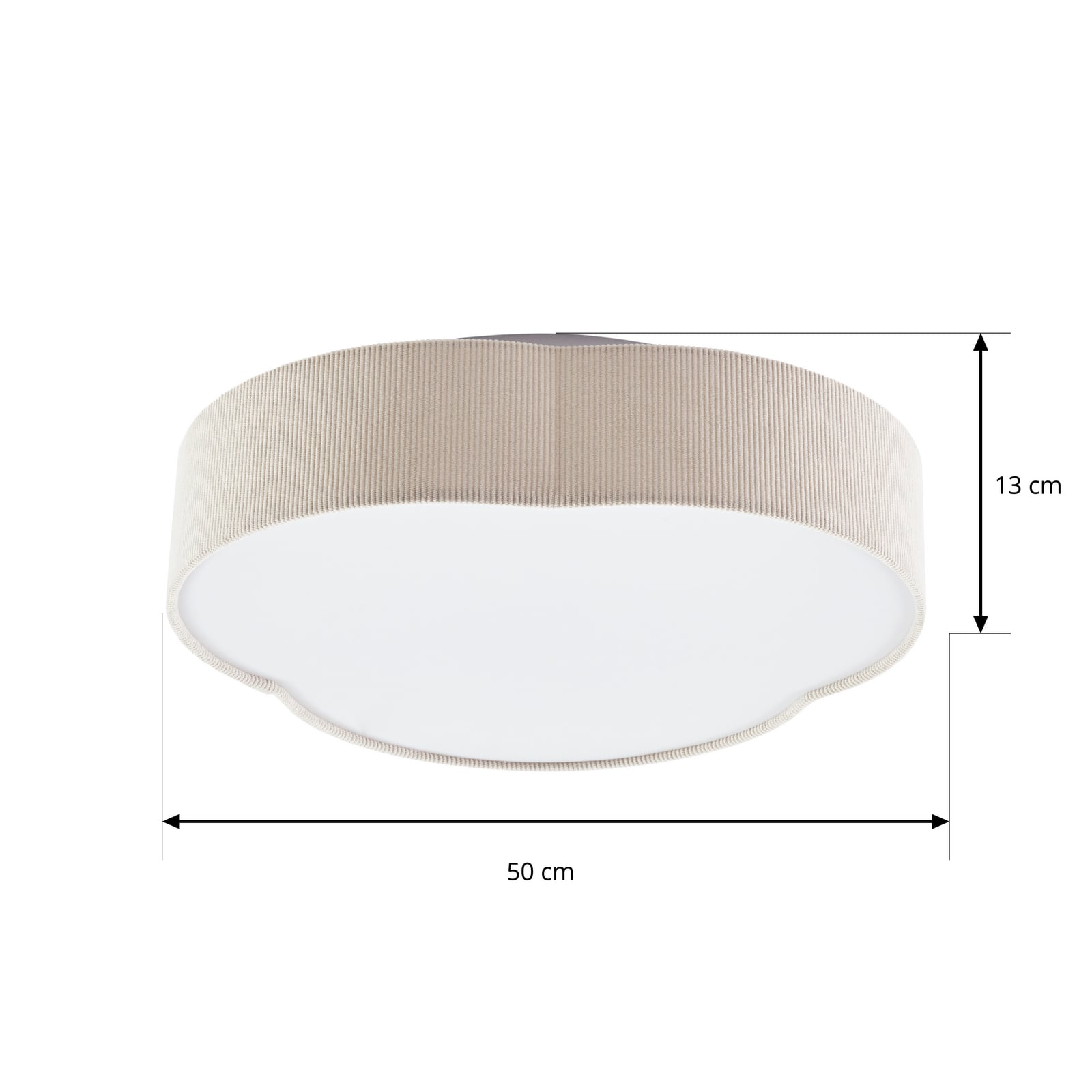 Lindby LED-kattovalaisin Winona, Cord, 48 cm, kermanvärinen, CCT Lindby LED-kattovalaisin Winona, Cord, 48 cm, kermanvärinen, CCT