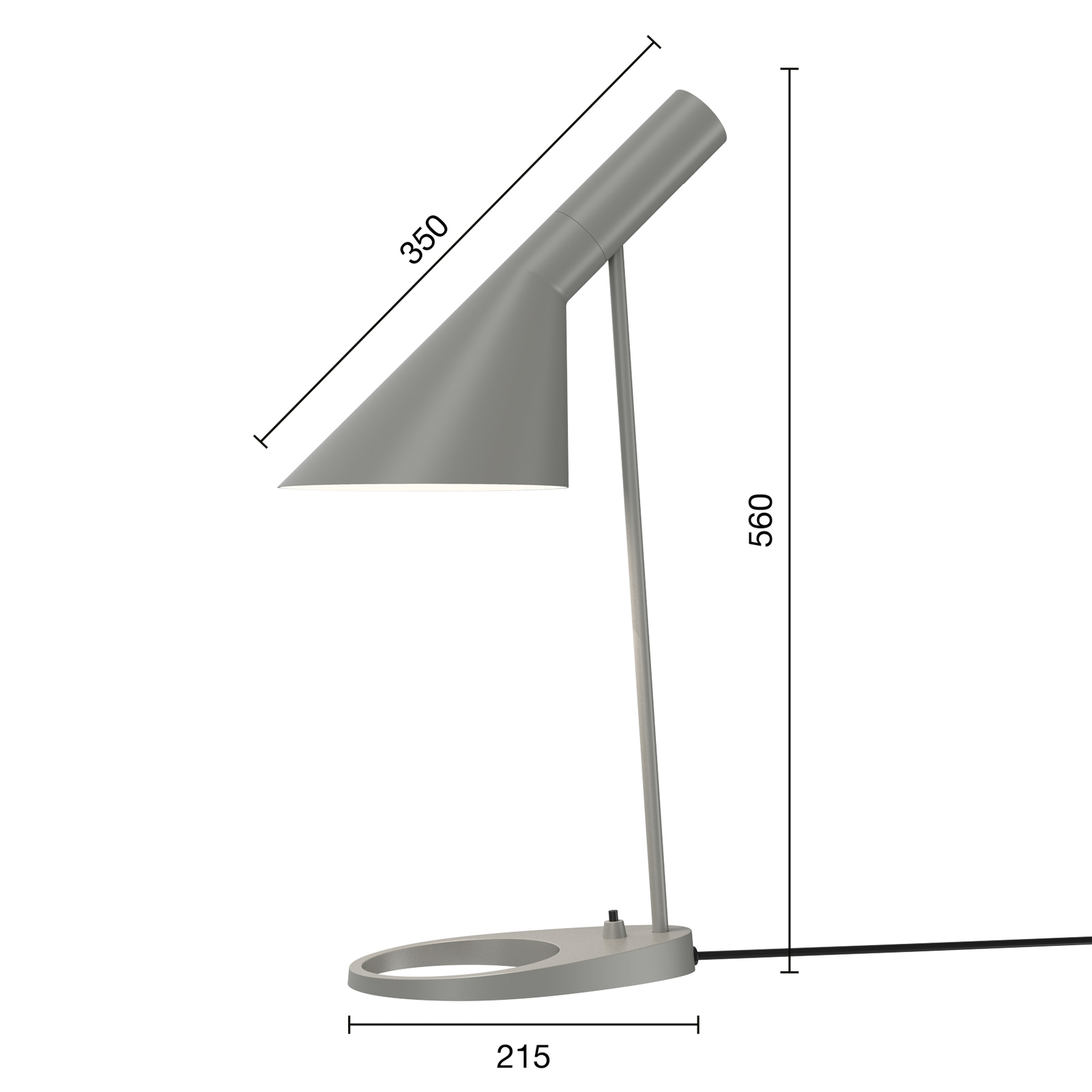 Дизайнерска настолна лампа Louis Poulsen AJ, сива