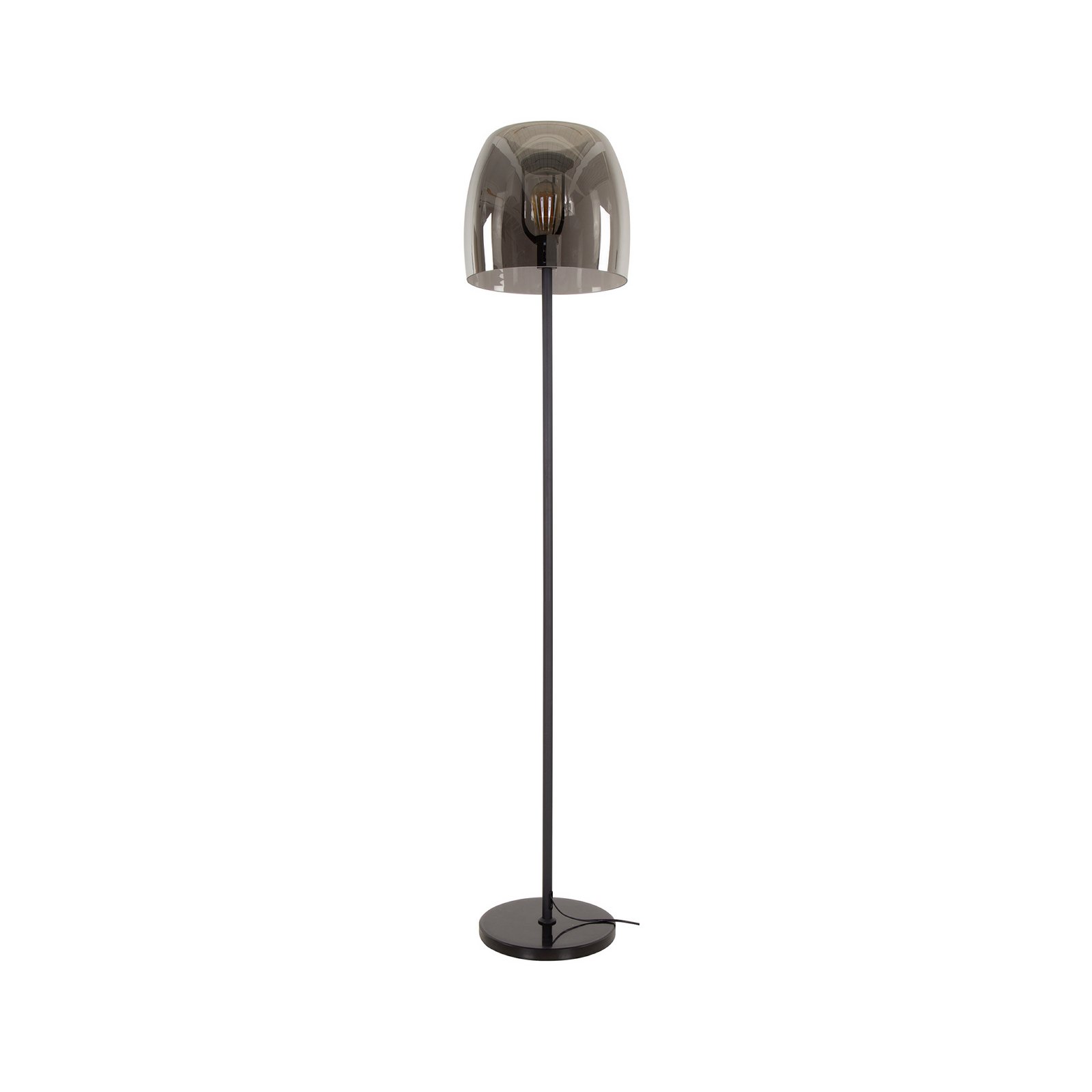 Stehleuchte Philippa, rauchgrau/schwarz, Glas/Metall, 170 cm